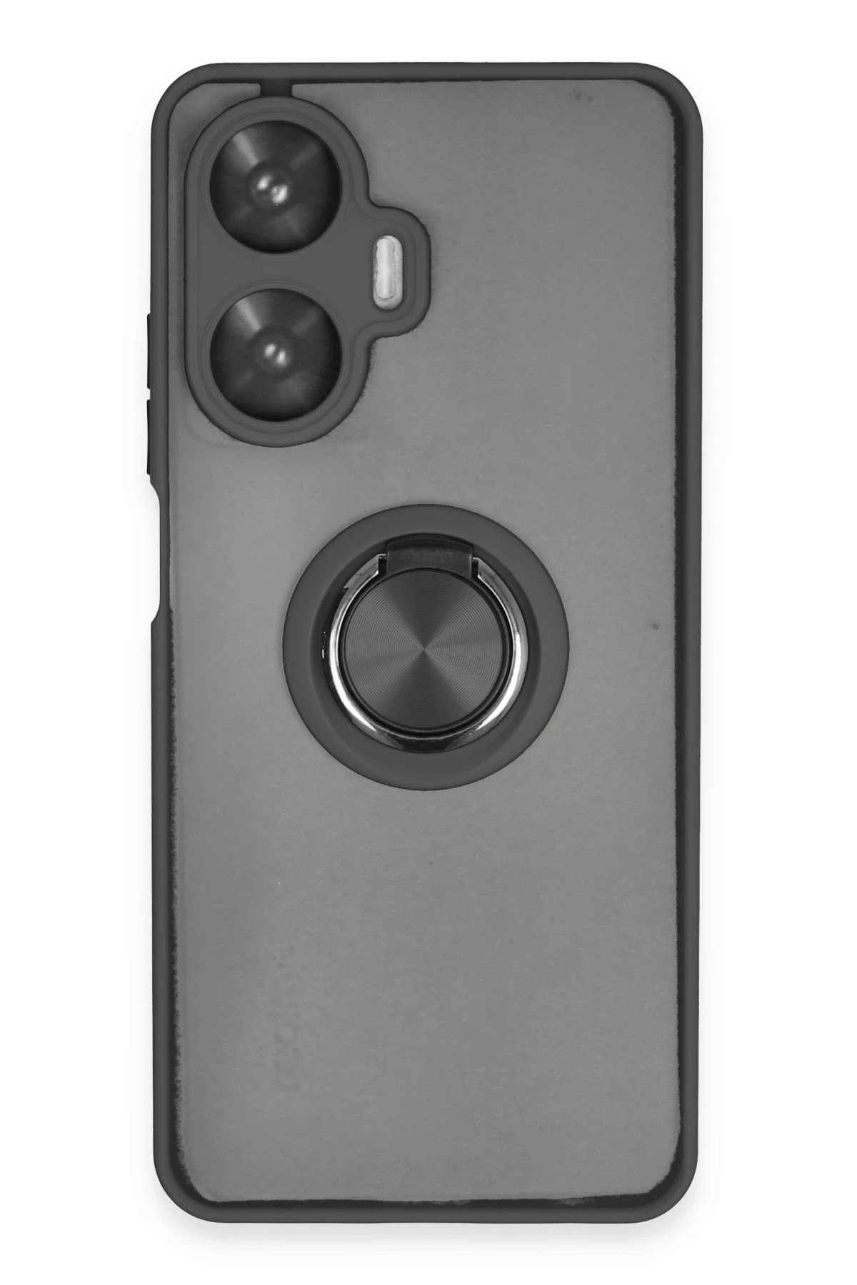 Newface Realme C55 Kılıf Montreal Yüzüklü Silikon Kapak - Siyah