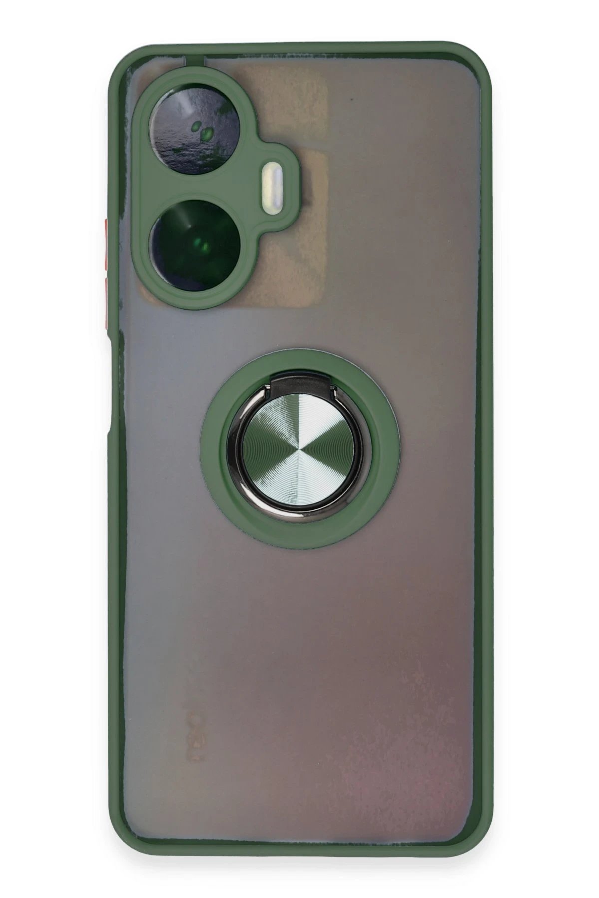 Newface Realme C55 Kılıf Montreal Yüzüklü Silikon Kapak - Yeşil