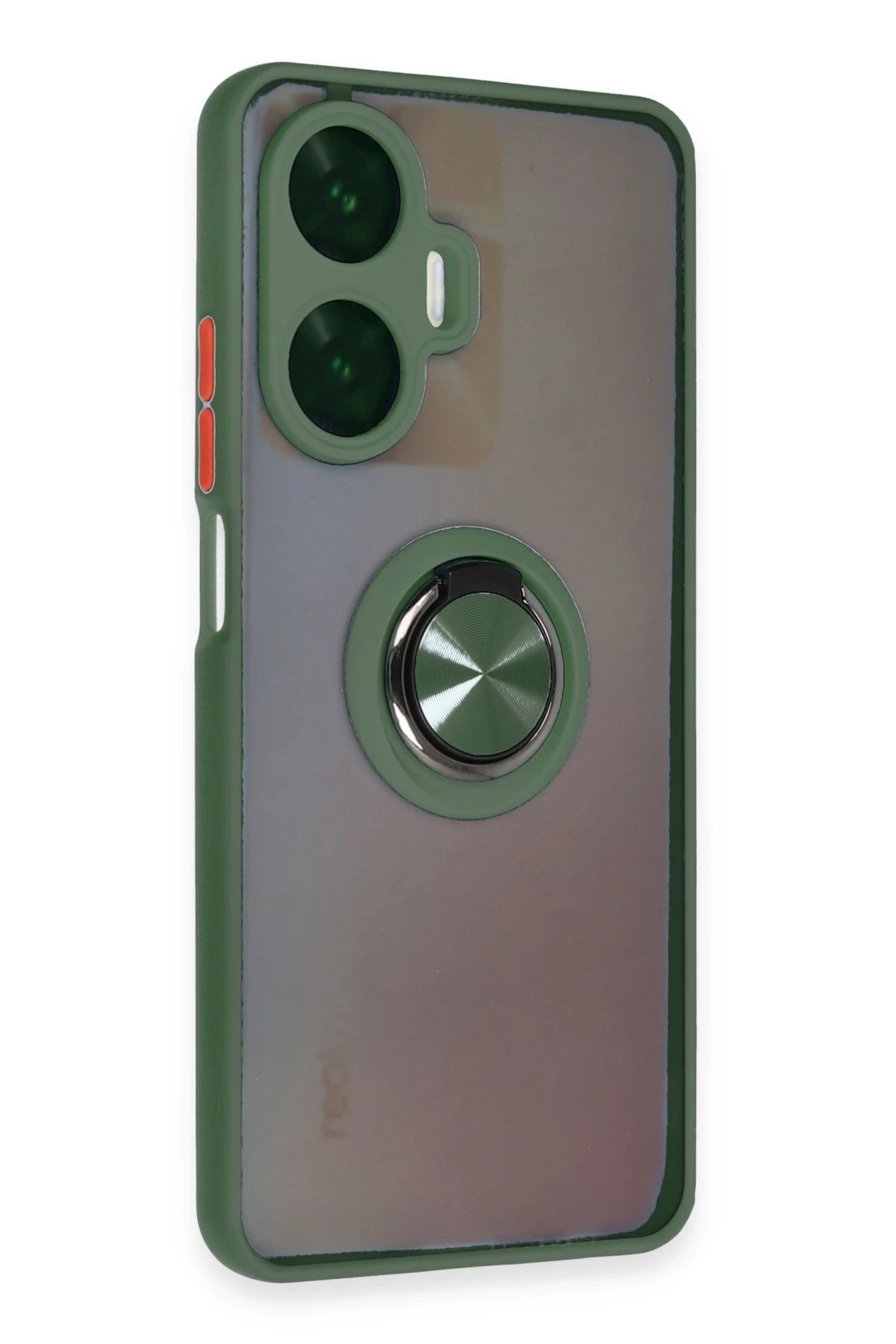 Newface Realme C55 Kılıf Montreal Yüzüklü Silikon Kapak - Yeşil