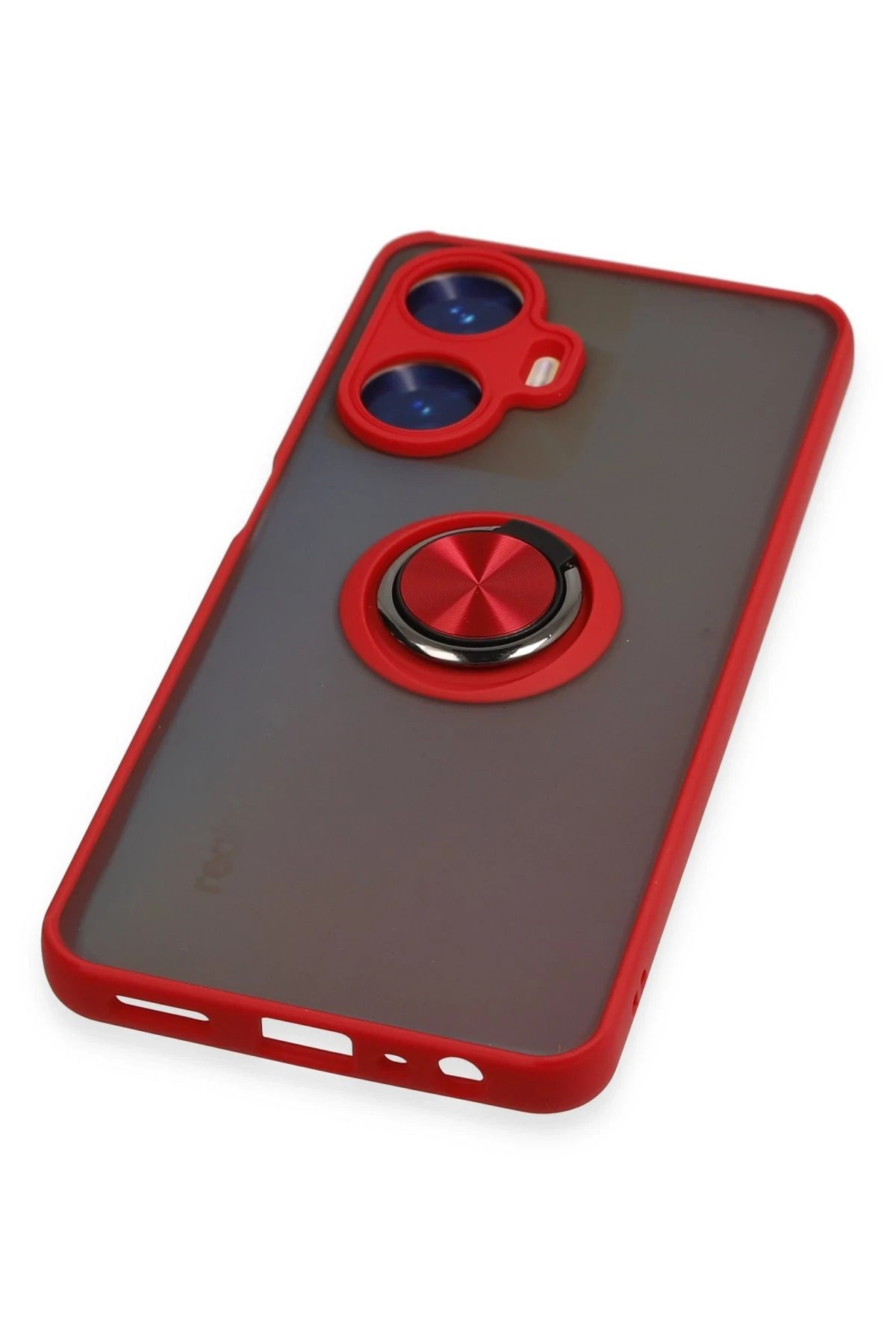 Newface Realme C55 Kılıf Montreal Yüzüklü Silikon Kapak - Kırmızı