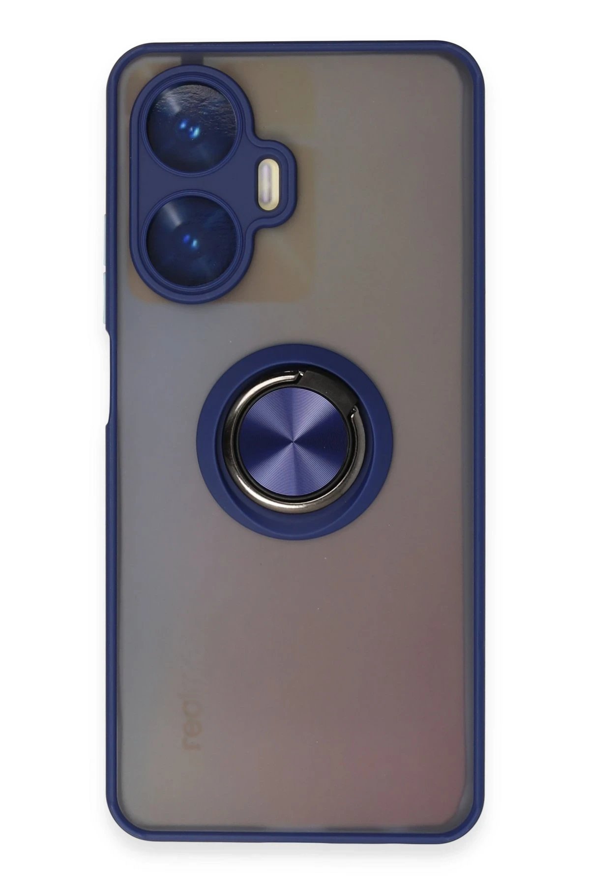 Newface Realme C55 Kılıf Montreal Yüzüklü Silikon Kapak - Lacivert