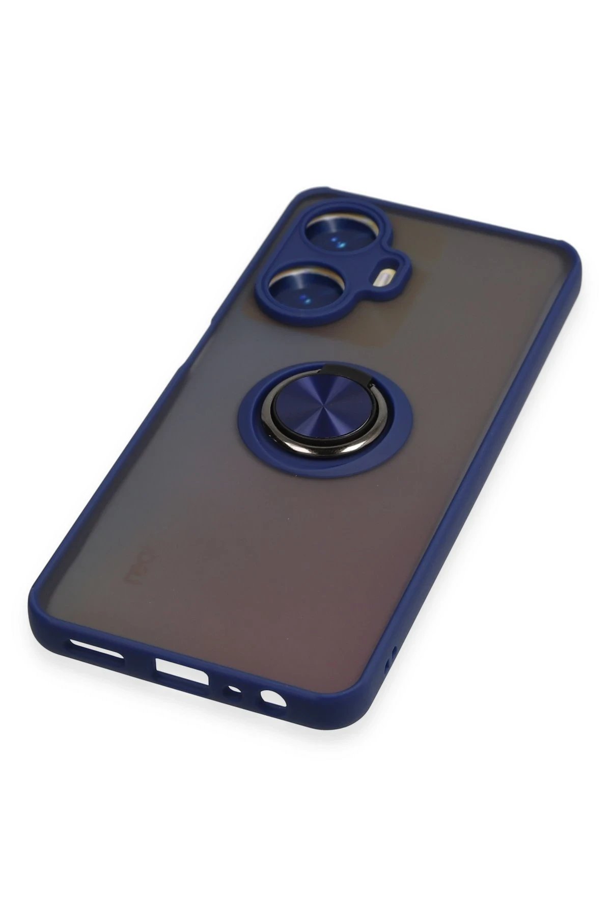 Newface Realme C55 Kılıf Montreal Yüzüklü Silikon Kapak - Lacivert