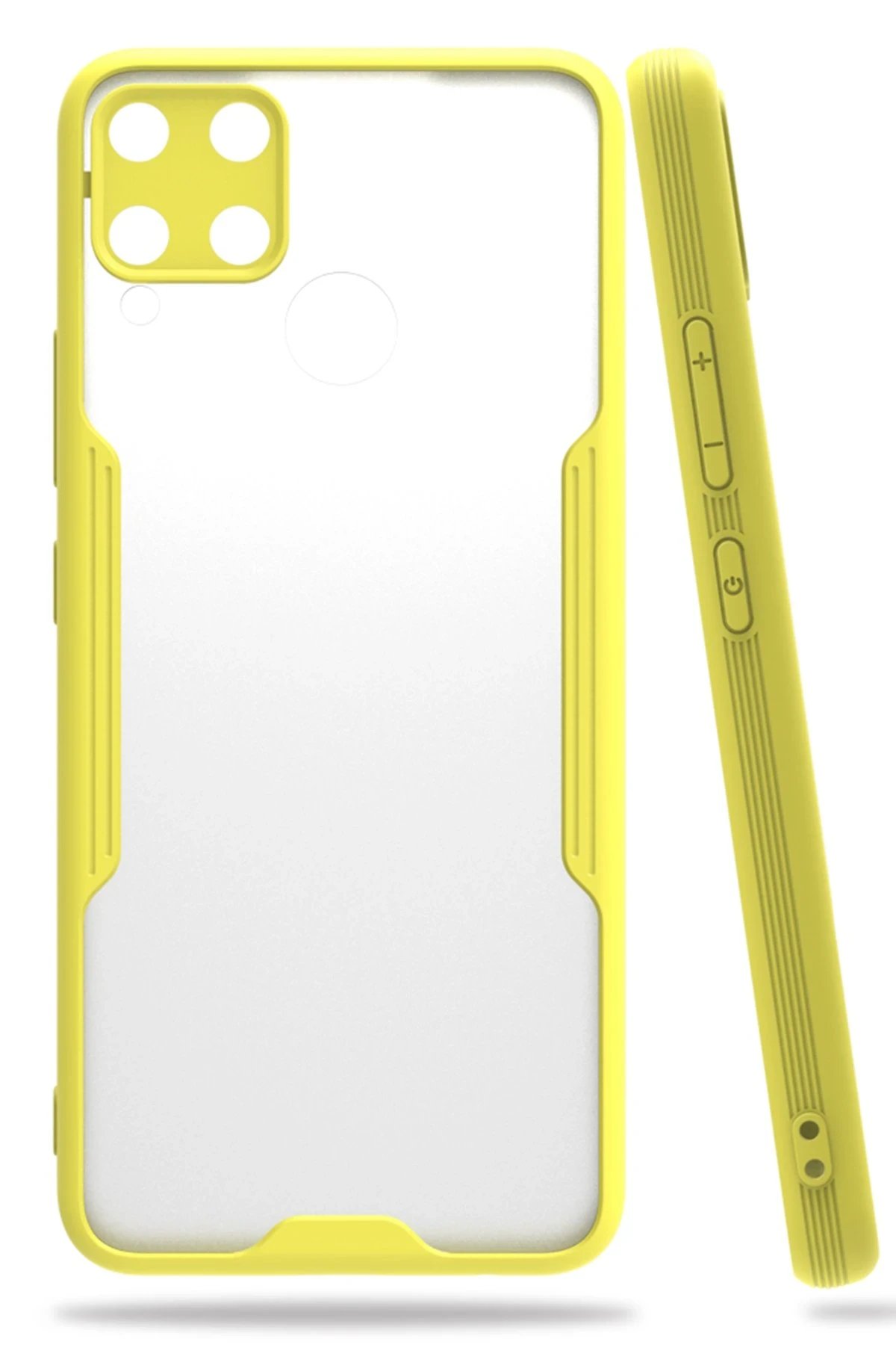 Newface Realme C15 Kılıf Platin Silikon - Sarı