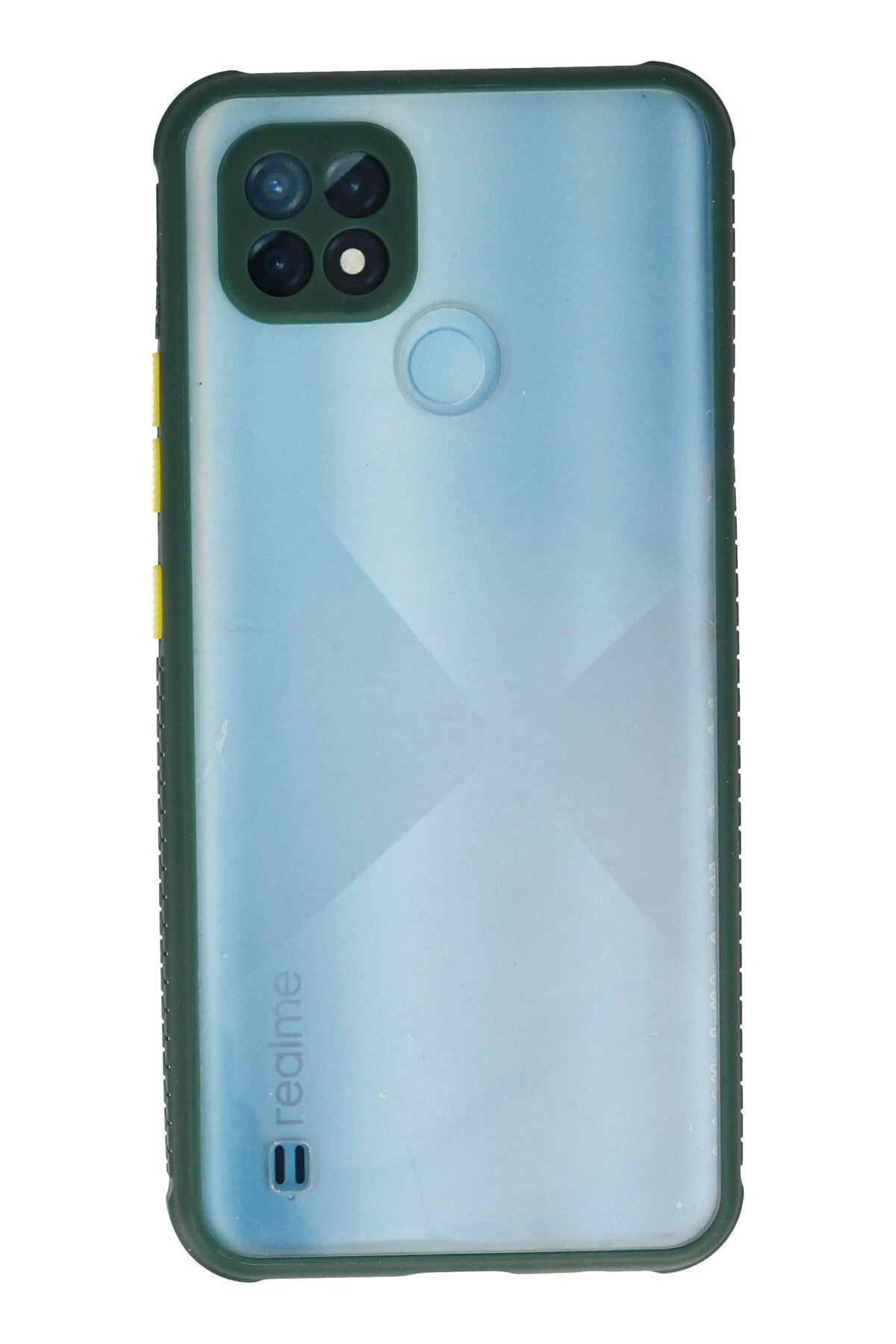 Newface Realme C21 Kılıf Miami Şeffaf Silikon - Koyu Yeşil