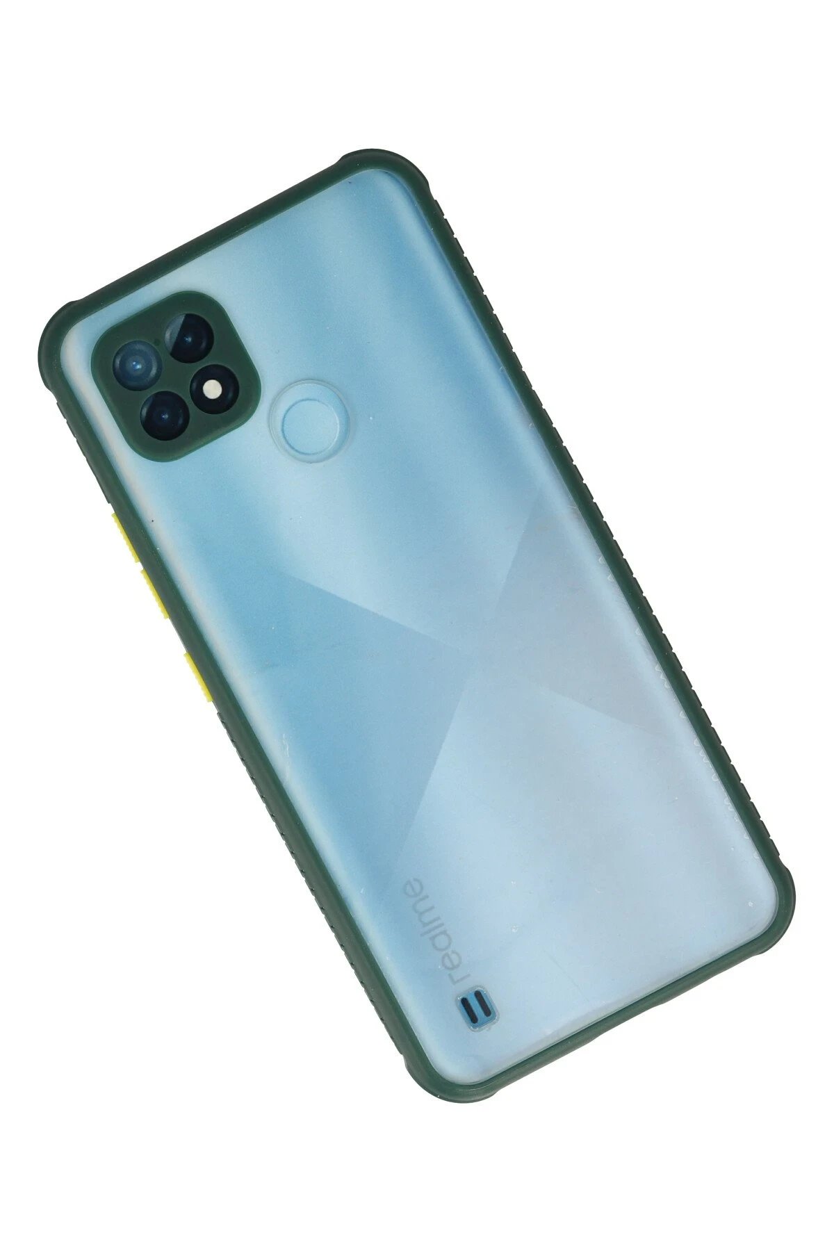 Newface Realme C21 Kılıf Miami Şeffaf Silikon - Koyu Yeşil