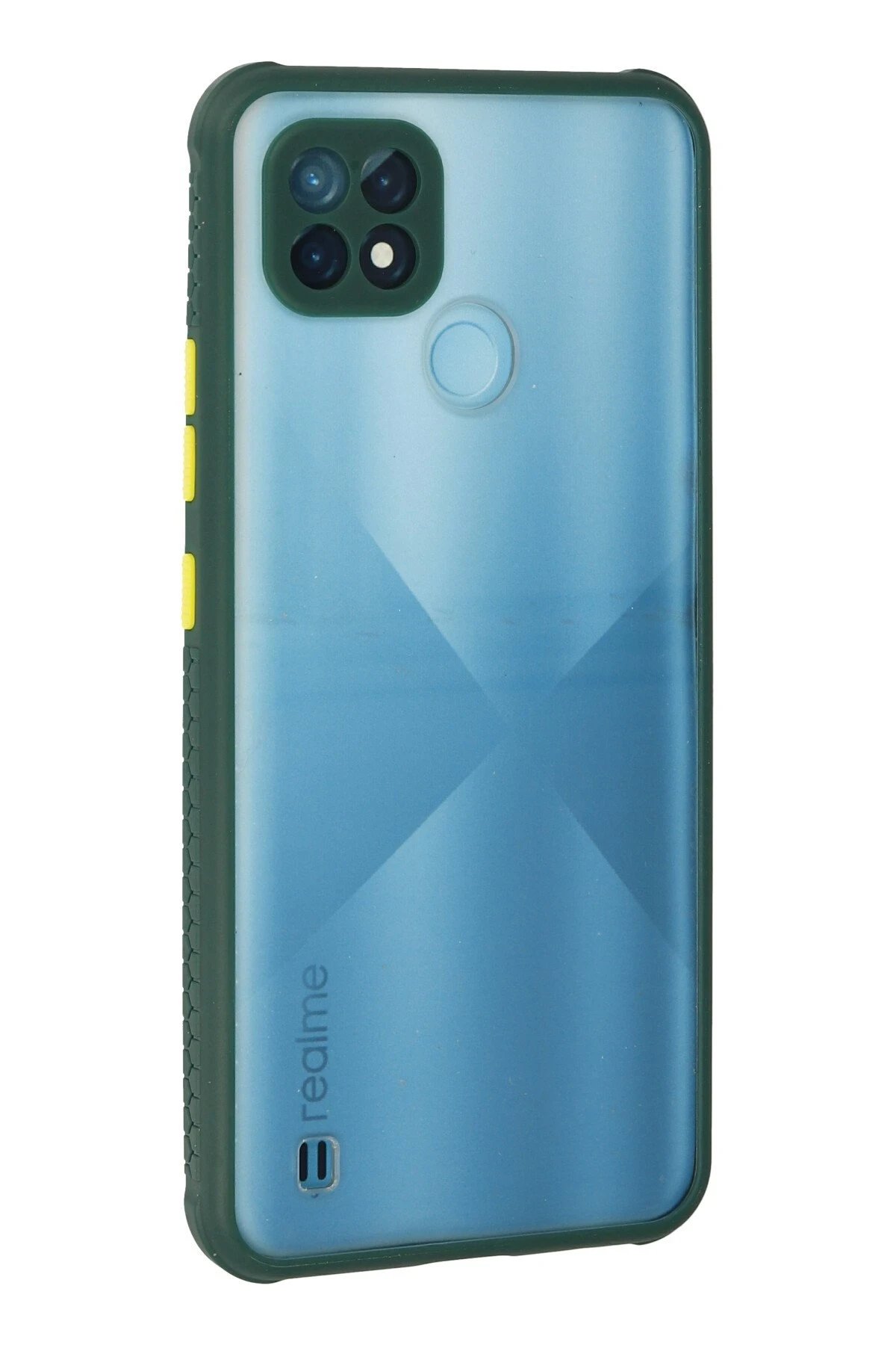 Newface Realme C21 Kılıf Miami Şeffaf Silikon - Koyu Yeşil