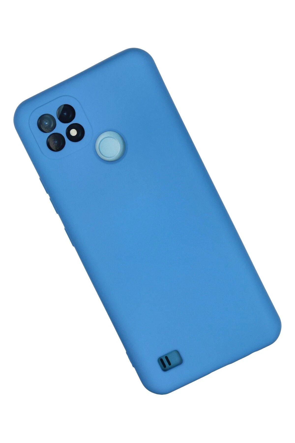 Newface Realme C21 Kılıf Nano içi Kadife Silikon - Mavi