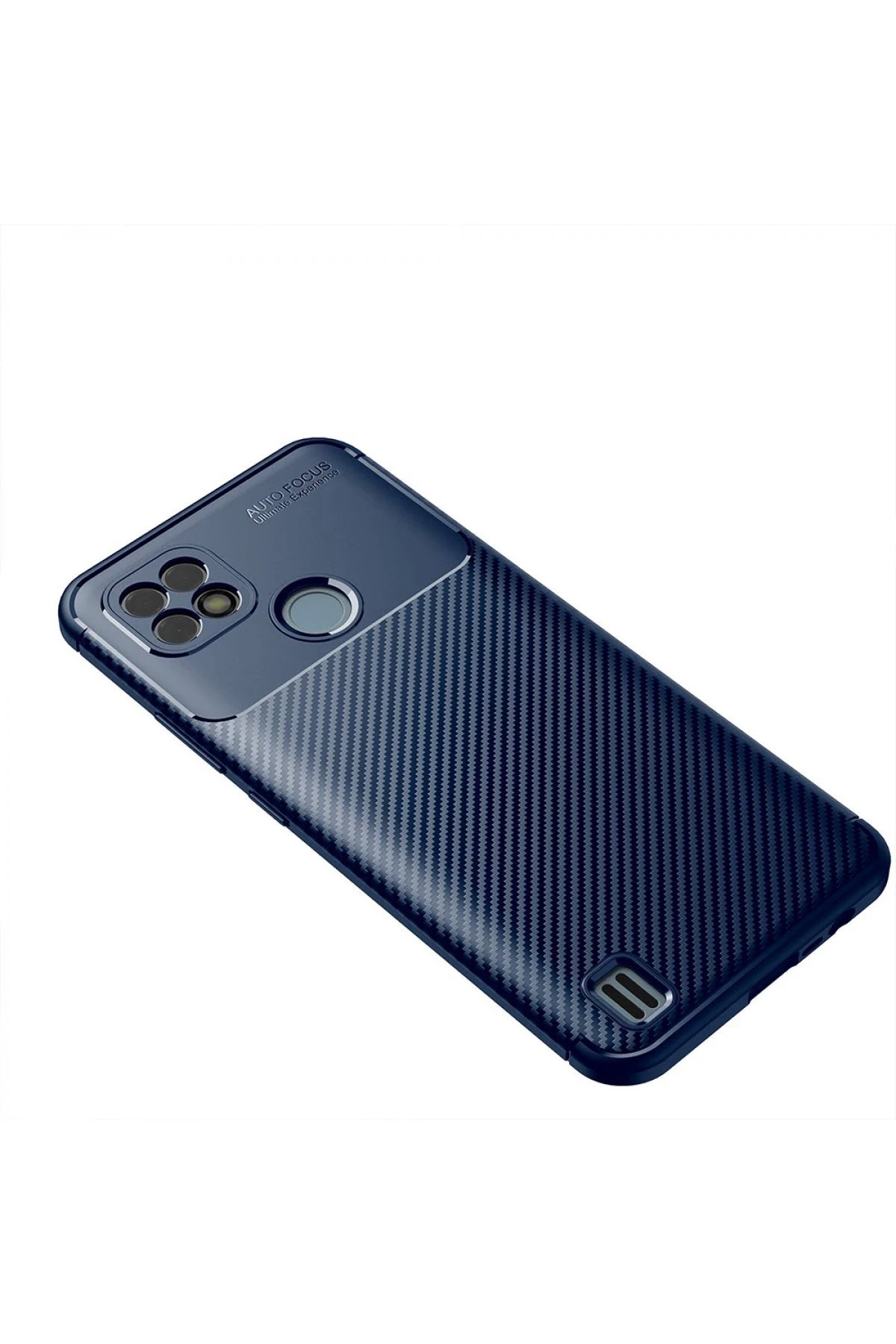 Newface Realme C21 Kılıf Auto Focus Karbon Kapak - Lacivert