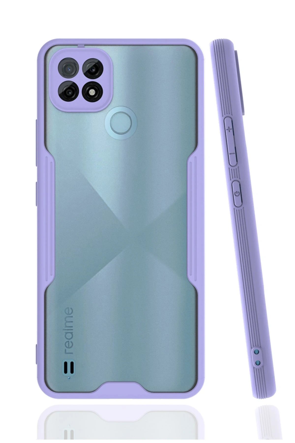 Newface Realme C21 Kılıf Platin Silikon - Lila