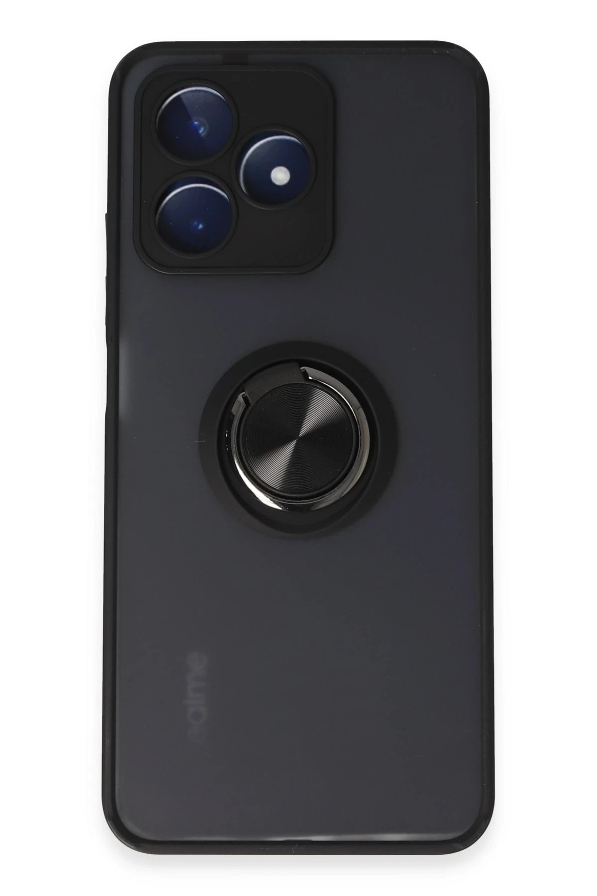 Newface Realme C53 Kılıf Montreal Yüzüklü Silikon Kapak - Siyah