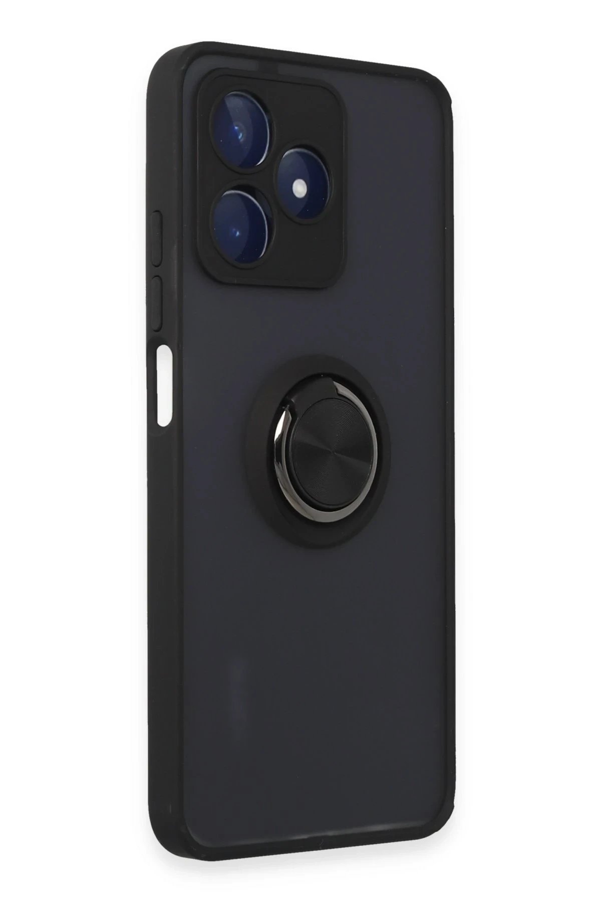 Newface Realme C53 Kılıf Montreal Yüzüklü Silikon Kapak - Siyah