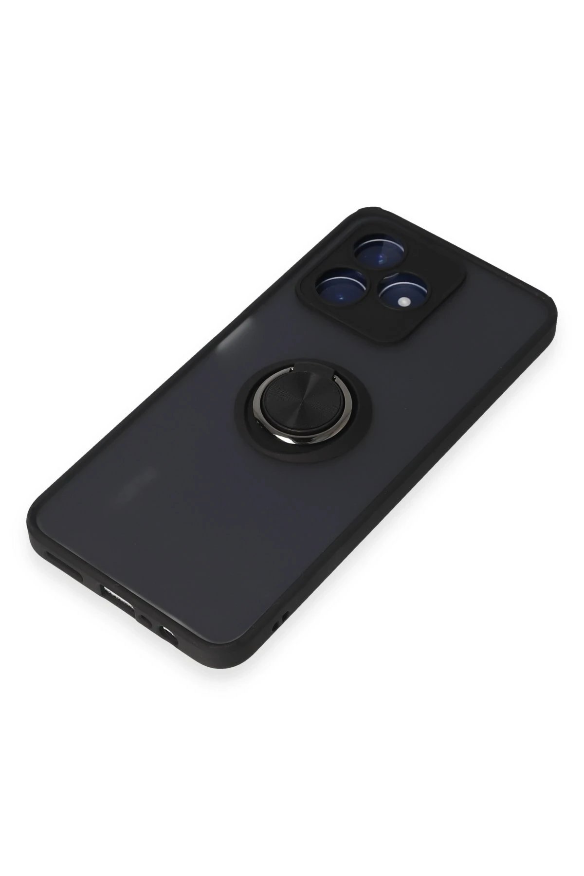 Newface Realme C53 Kılıf Montreal Yüzüklü Silikon Kapak - Siyah