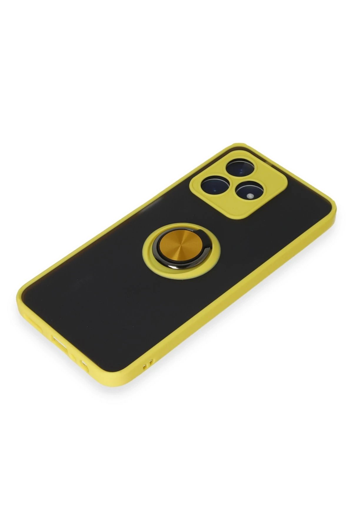 Newface Realme C53 Kılıf Montreal Yüzüklü Silikon Kapak - Sarı