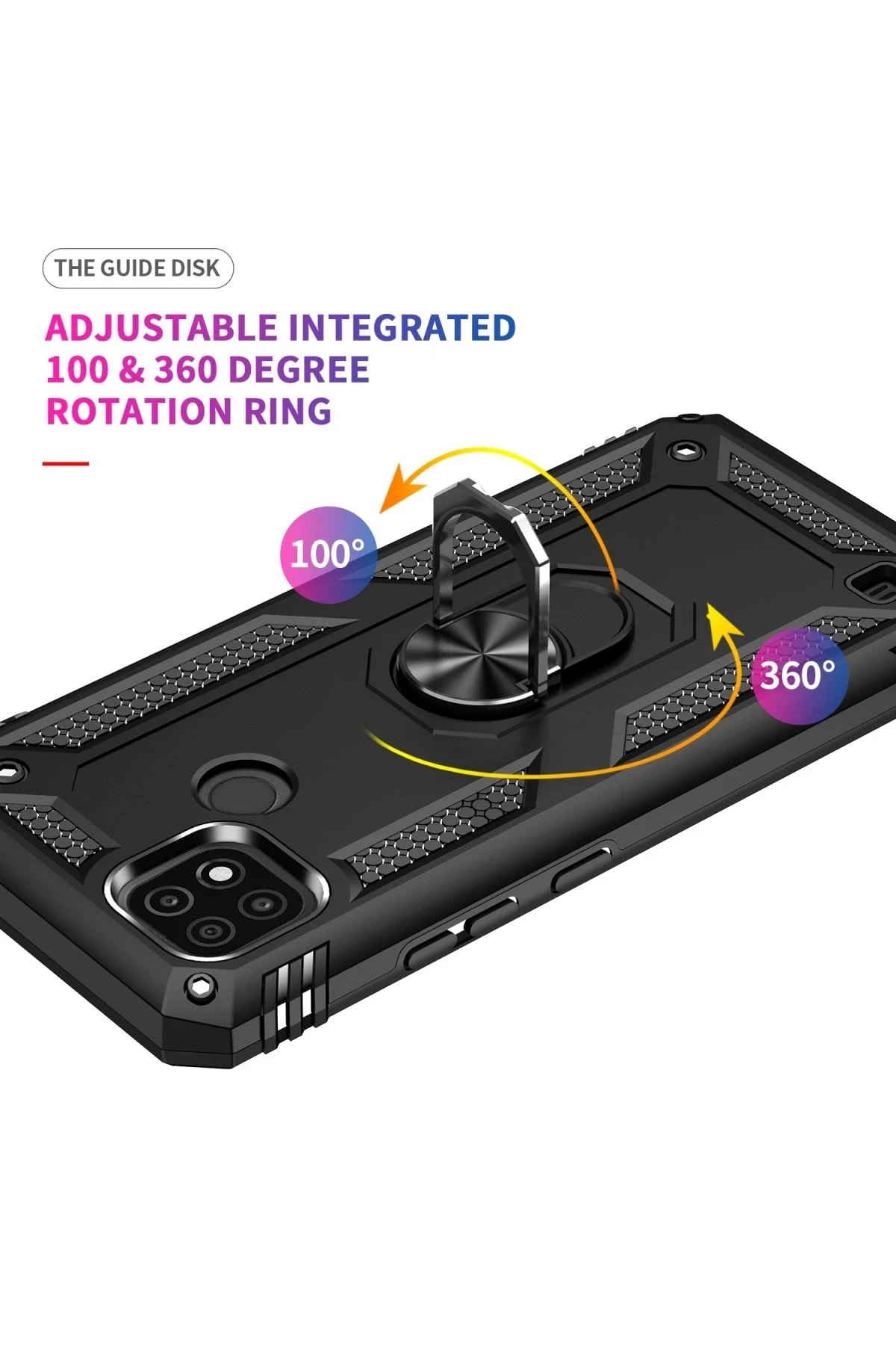 Newface Realme C21 Kılıf Sofya Yüzüklü Silikon Kapak - Siyah