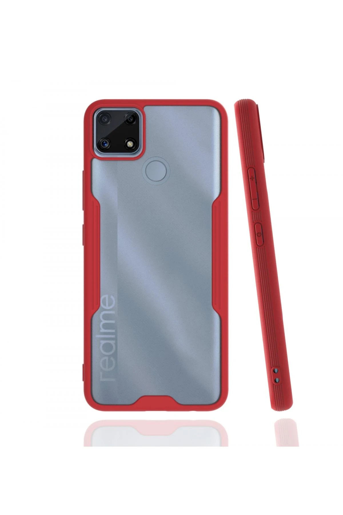 Newface Realme C25 Kılıf Platin Silikon - Kırmızı