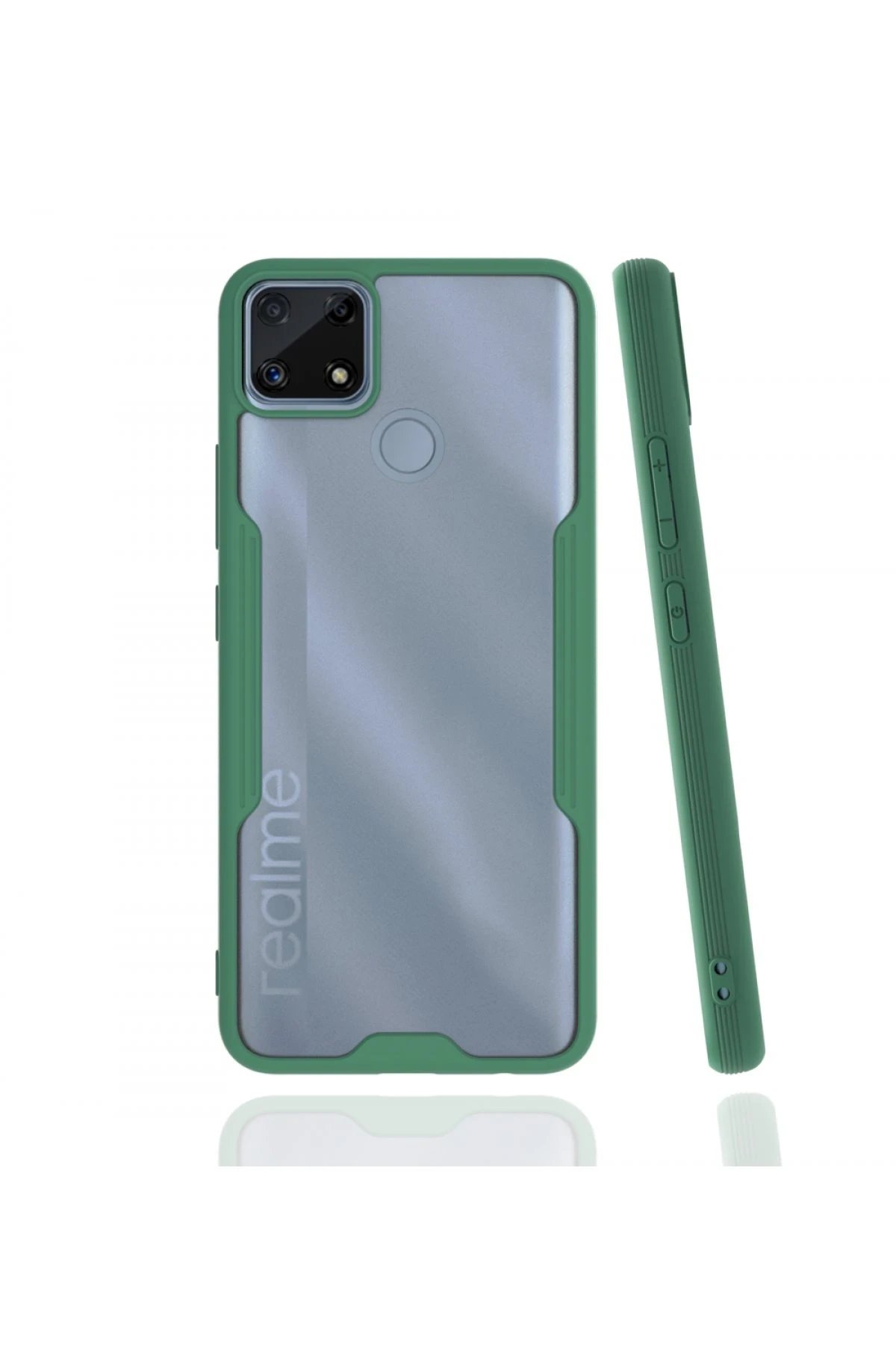 Newface Realme C25 Kılıf Platin Silikon - Yeşil