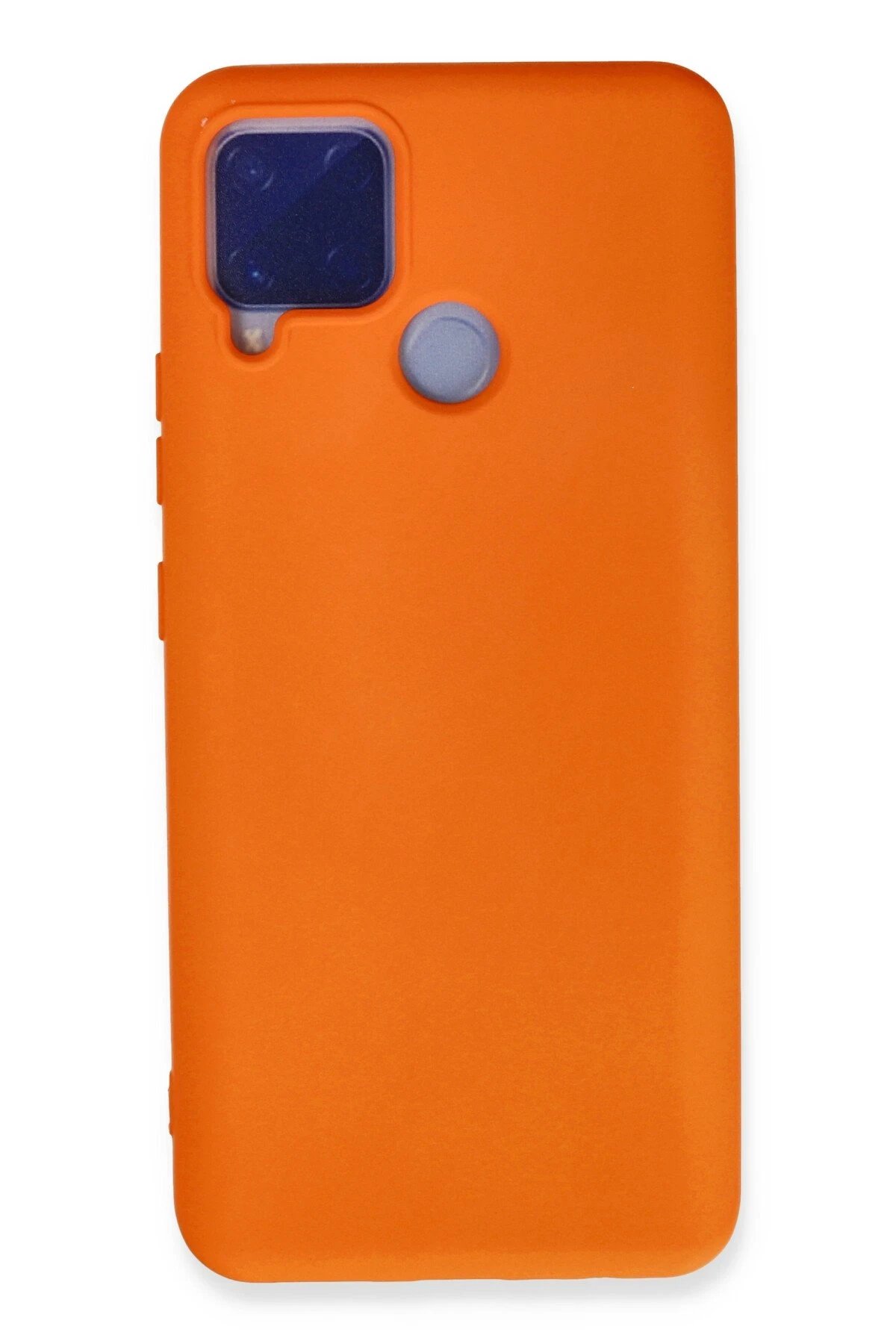 Newface Realme C15 Kılıf Nano içi Kadife Silikon - Turuncu