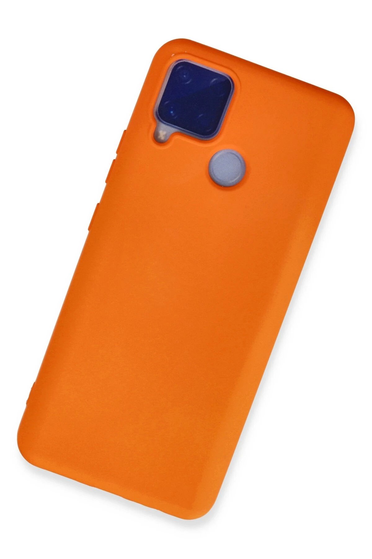 Newface Realme C15 Kılıf Nano içi Kadife Silikon - Turuncu