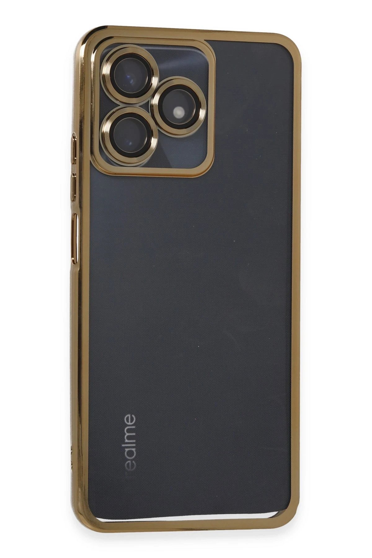Newface Realme C53 Kılıf Razer Lensli Silikon - Gold