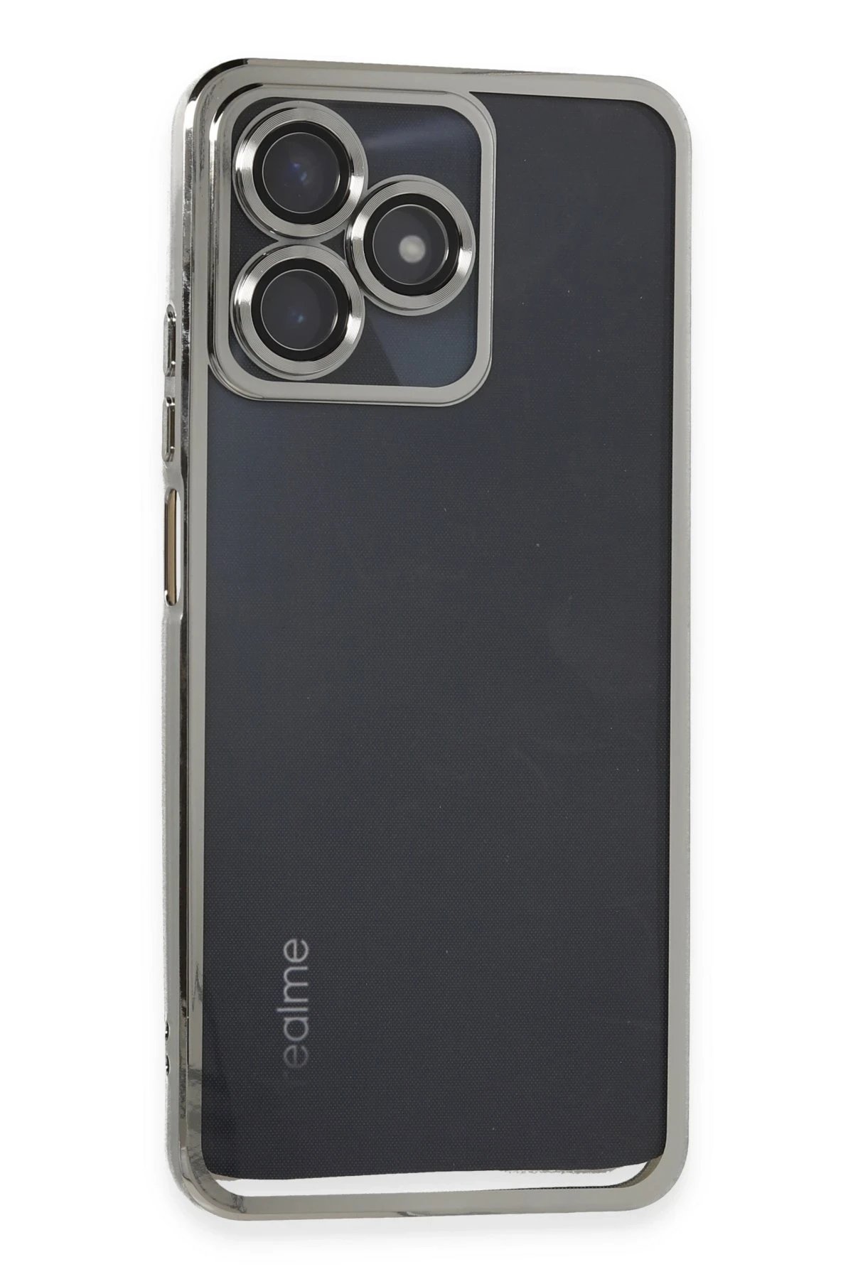 Newface Realme C53 Kılıf Razer Lensli Silikon - Gümüş