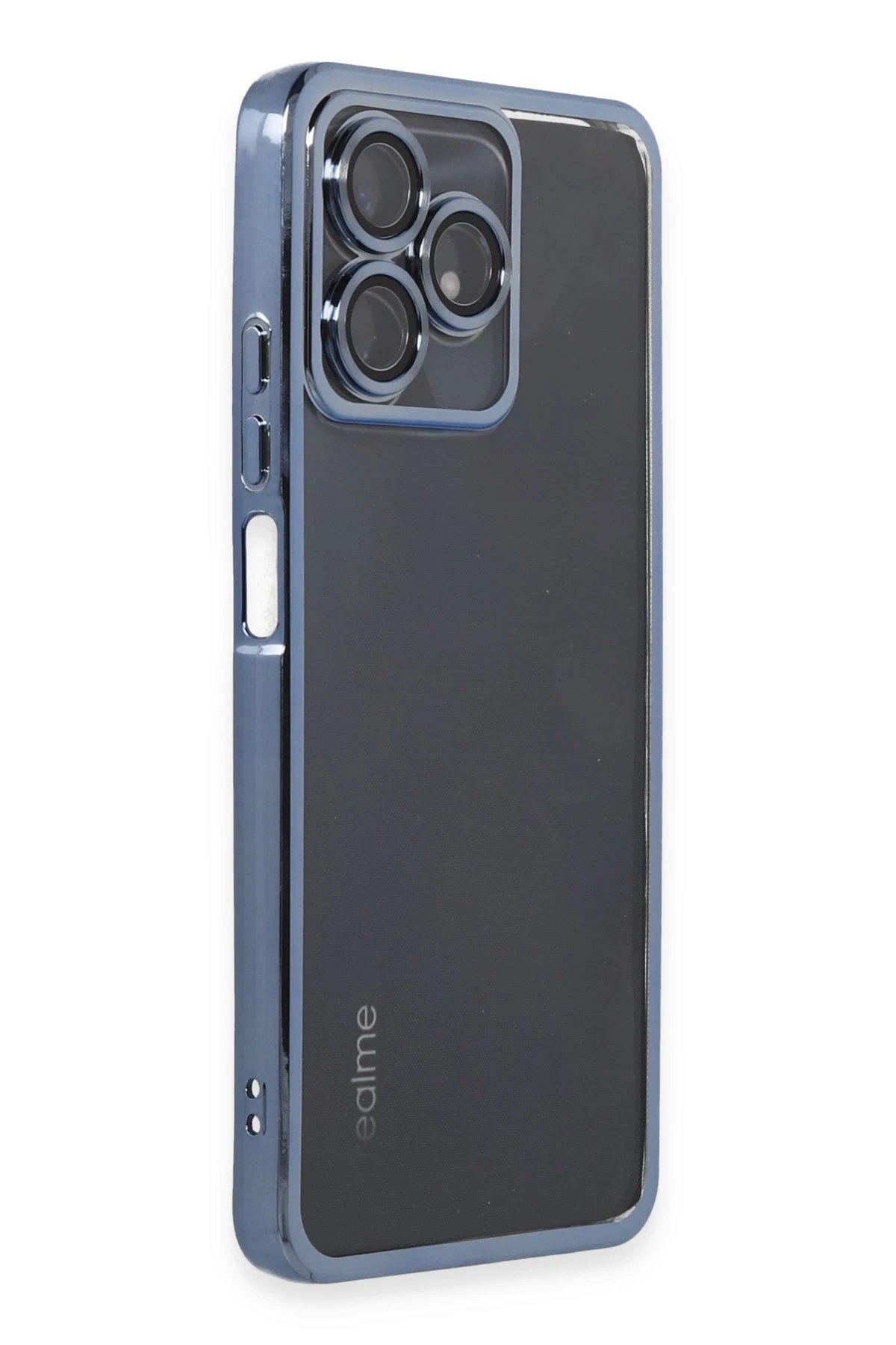 Newface Realme C53 Kılıf Razer Lensli Silikon - Açık Mavi