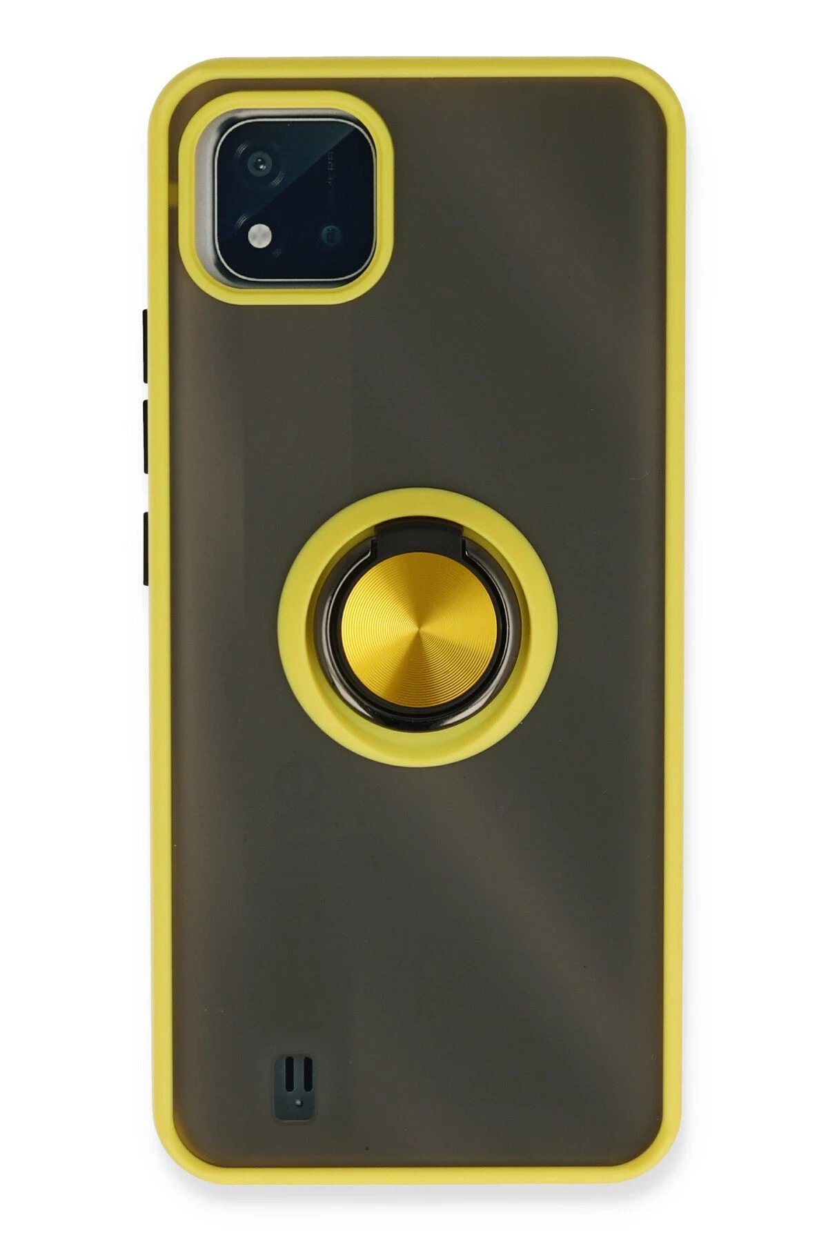 Newface Realme C11 2021 Kılıf Montreal Yüzüklü Silikon Kapak - Sarı