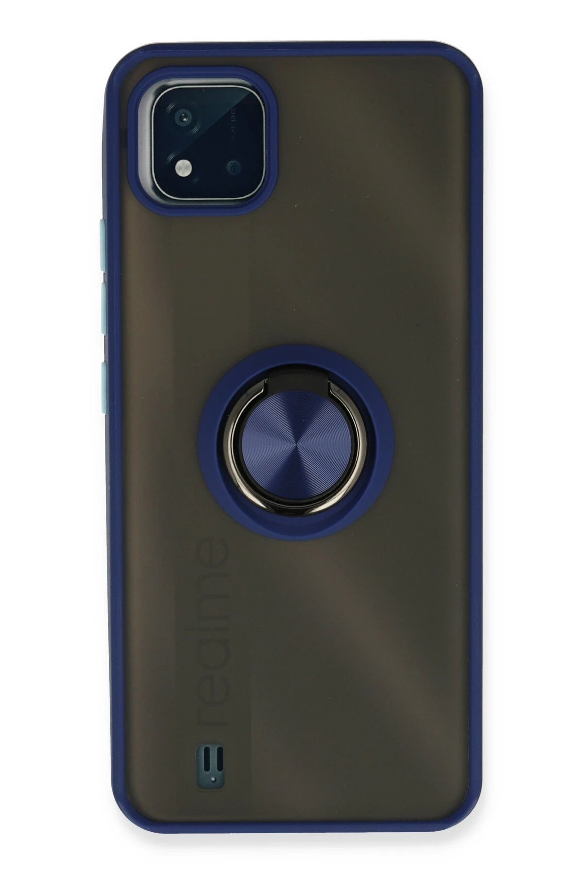 Newface Realme C11 2021 Kılıf Montreal Yüzüklü Silikon Kapak - Lacivert