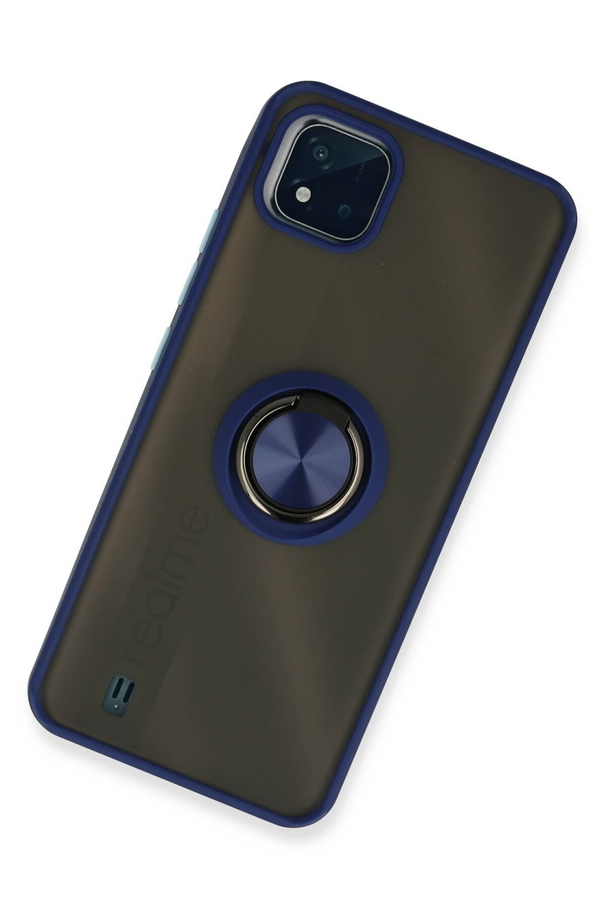 Newface Realme C11 2021 Kılıf Montreal Yüzüklü Silikon Kapak - Lacivert