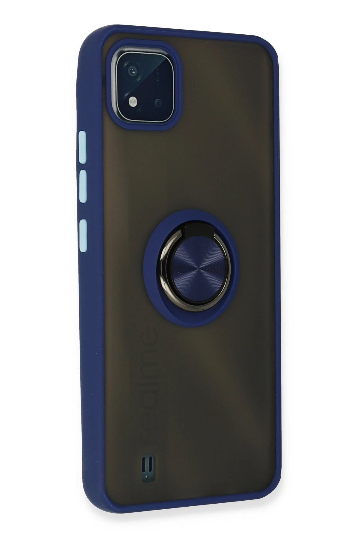 Newface Realme C11 2021 Kılıf Montreal Yüzüklü Silikon Kapak - Lacivert