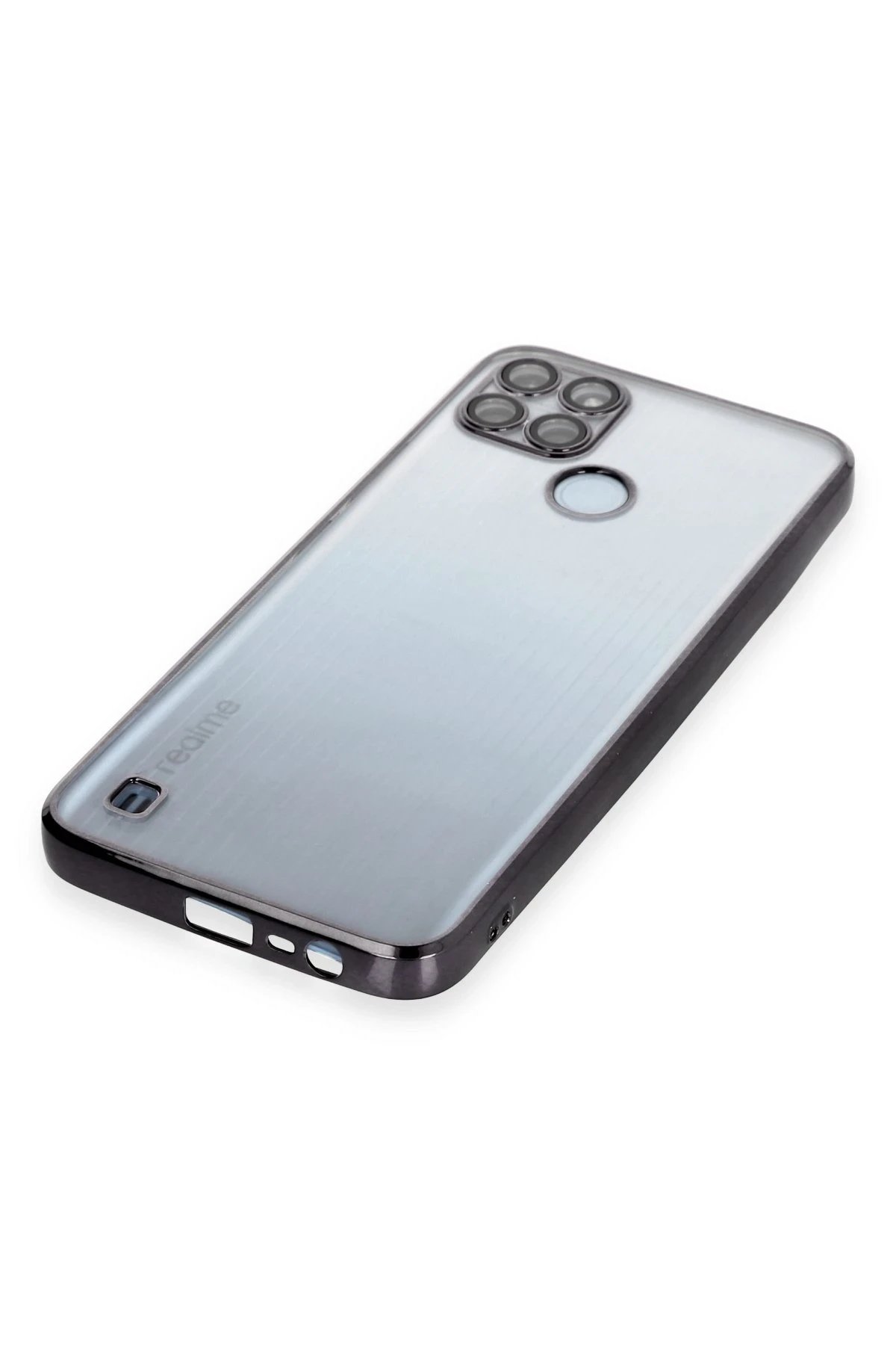 Newface Realme C25Y Kılıf Razer Lensli Silikon - Siyah