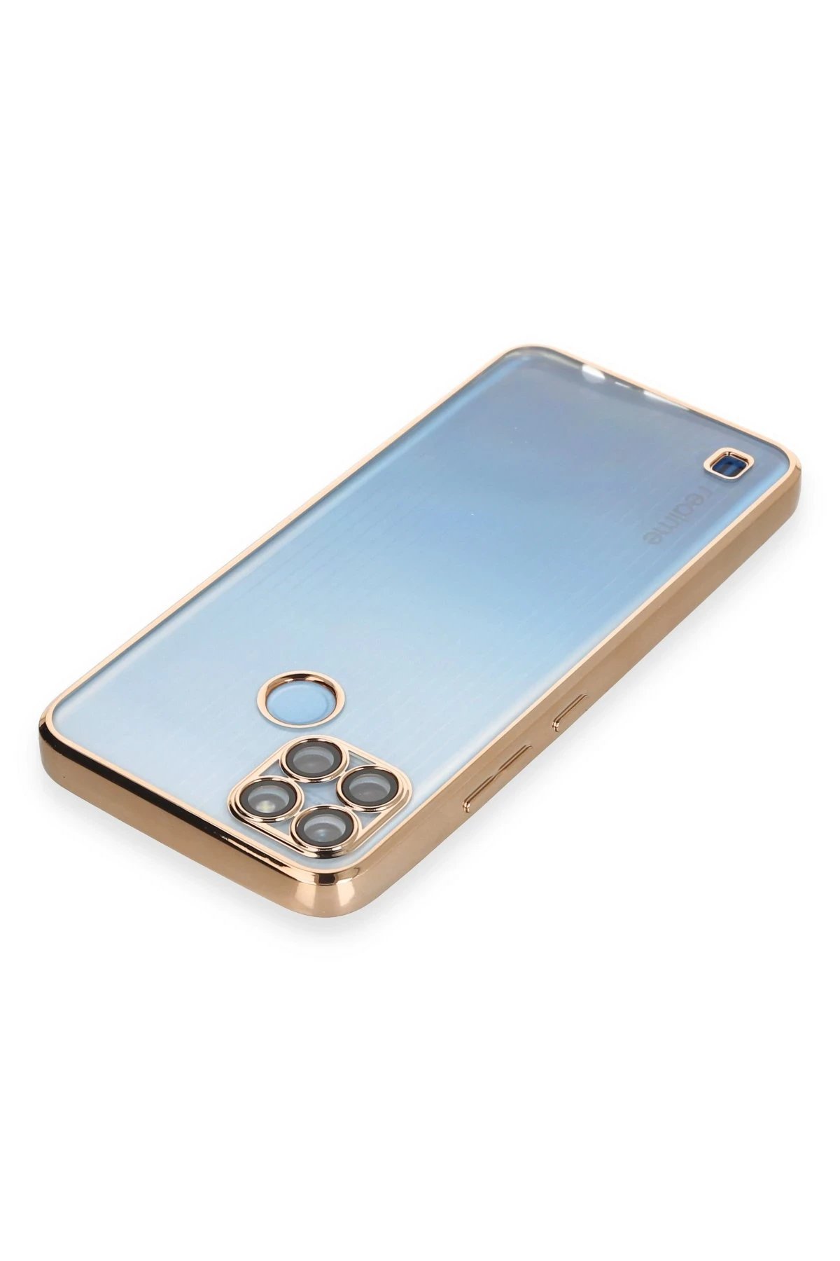 Newface Realme C25Y Kılıf Razer Lensli Silikon - Gold