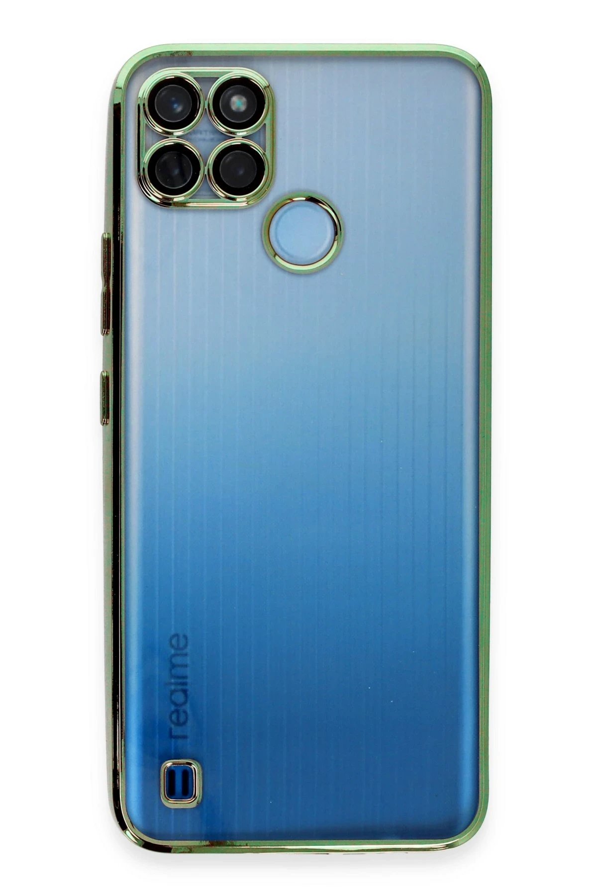 Newface Realme C25Y Kılıf Razer Lensli Silikon - Yeşil