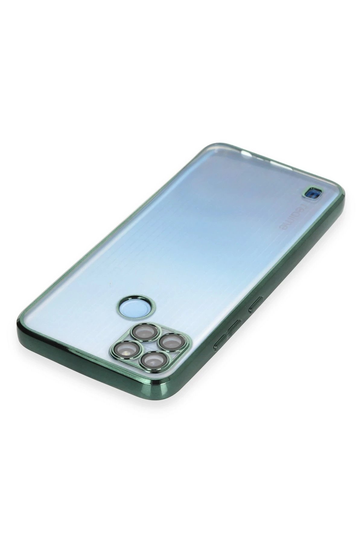 Newface Realme C25Y Kılıf Razer Lensli Silikon - Yeşil