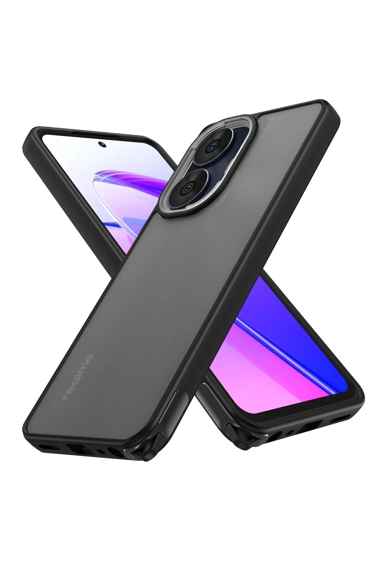 Newface Realme C55 Kılıf Elegant Kapak - Siyah