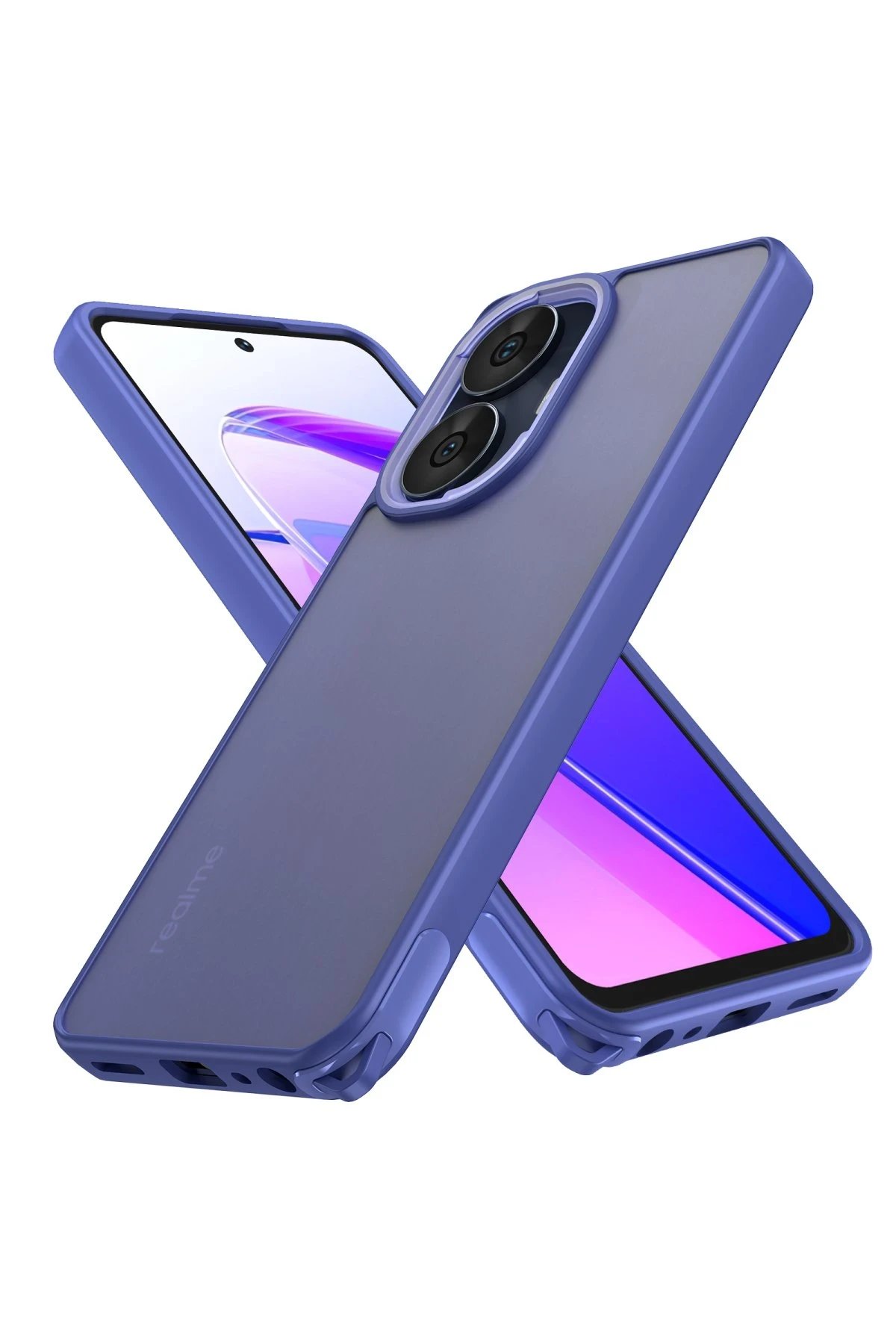 Newface Realme C55 Kılıf Elegant Kapak - Açık Mavi