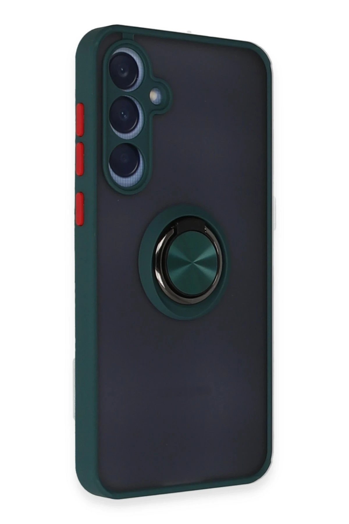 Newface Samsung Galaxy A15 4G Kılıf Montreal Yüzüklü Silikon Kapak - Yeşil