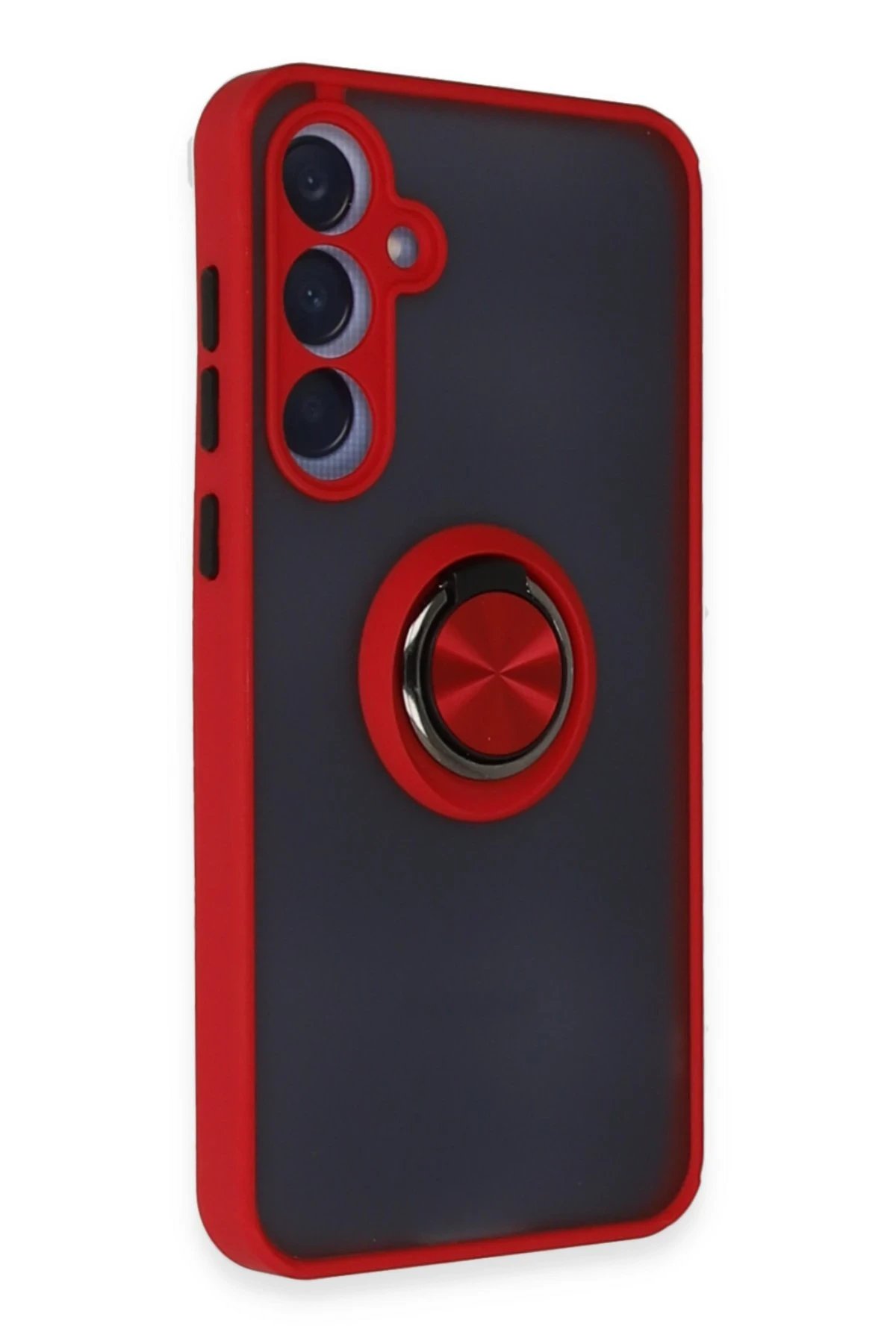 Newface Samsung Galaxy A25 5G Kılıf Montreal Yüzüklü Silikon Kapak - Kırmızı