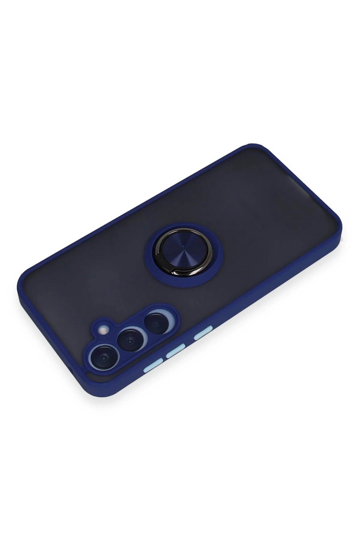 Newface Samsung Galaxy A25 5G Kılıf Montreal Yüzüklü Silikon Kapak - Lacivert