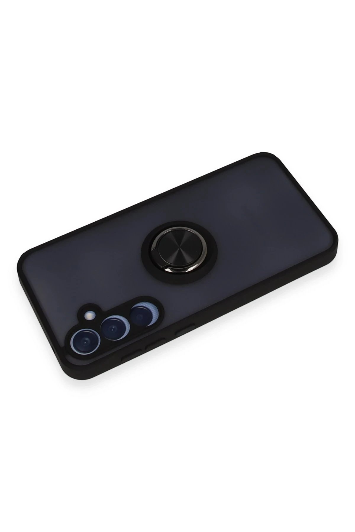 Newface Samsung Galaxy A35 5G Kılıf Montreal Yüzüklü Silikon Kapak - Siyah