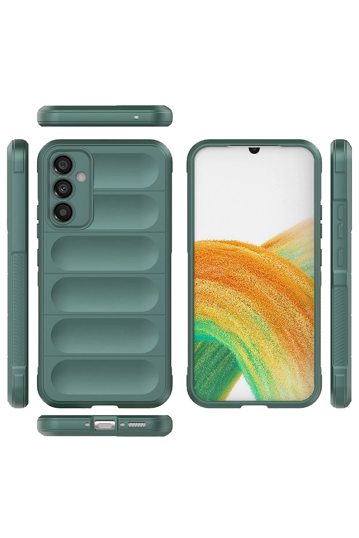 Newface Samsung Galaxy A15 4G Kılıf Optimum Silikon - Koyu Yeşil