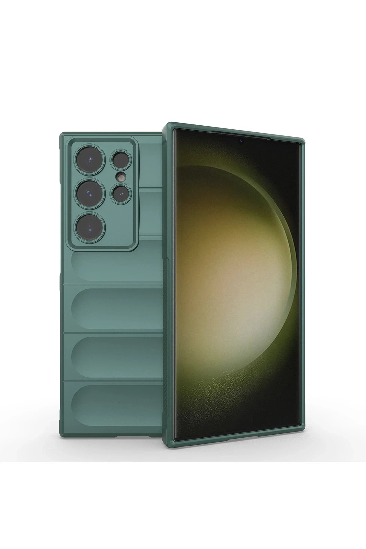 Newface Samsung Galaxy S24 Ultra Kılıf Optimum Silikon - Koyu Yeşil