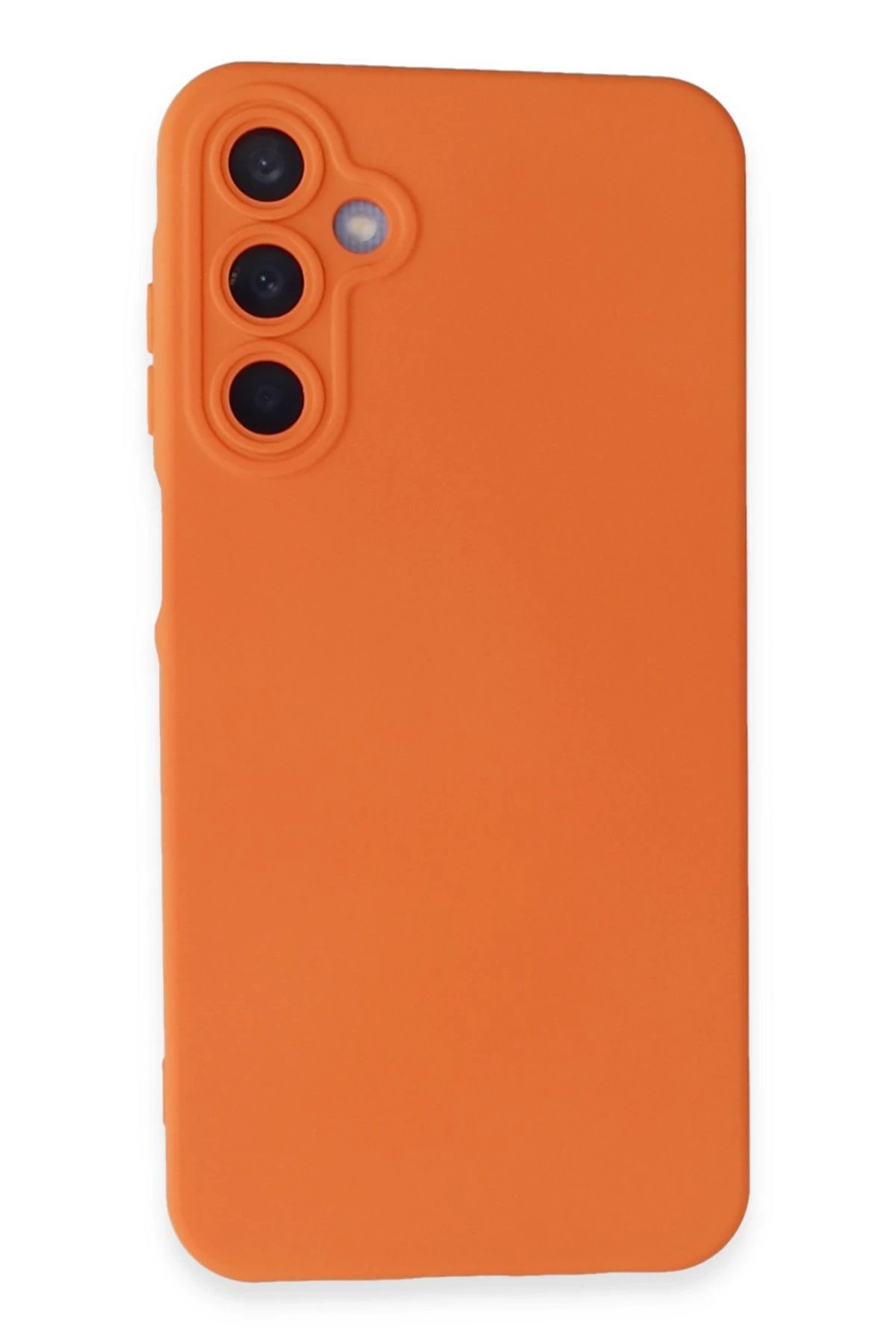 Newface Samsung Galaxy A15 4G Kılıf Nano içi Kadife Silikon - Turuncu