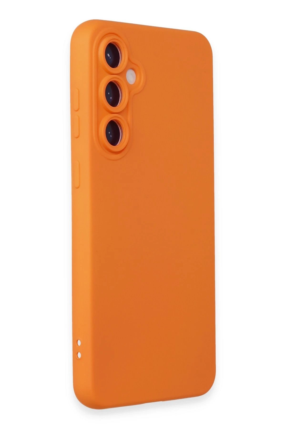 Newface Samsung Galaxy S24 Kılıf Nano içi Kadife Silikon - Turuncu