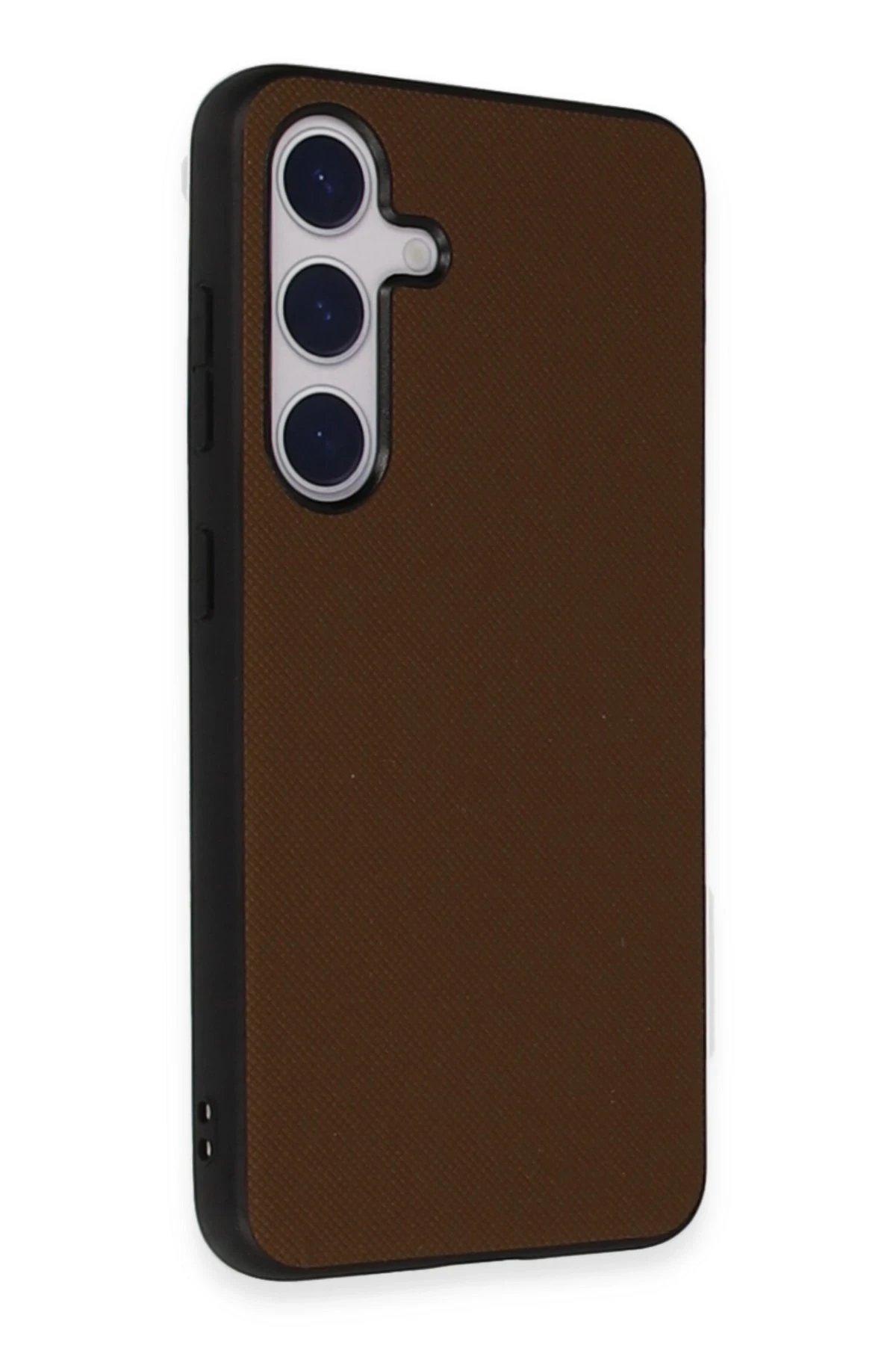 Newface Samsung Galaxy S24 Kılıf Taft Kapak - Kahverengi