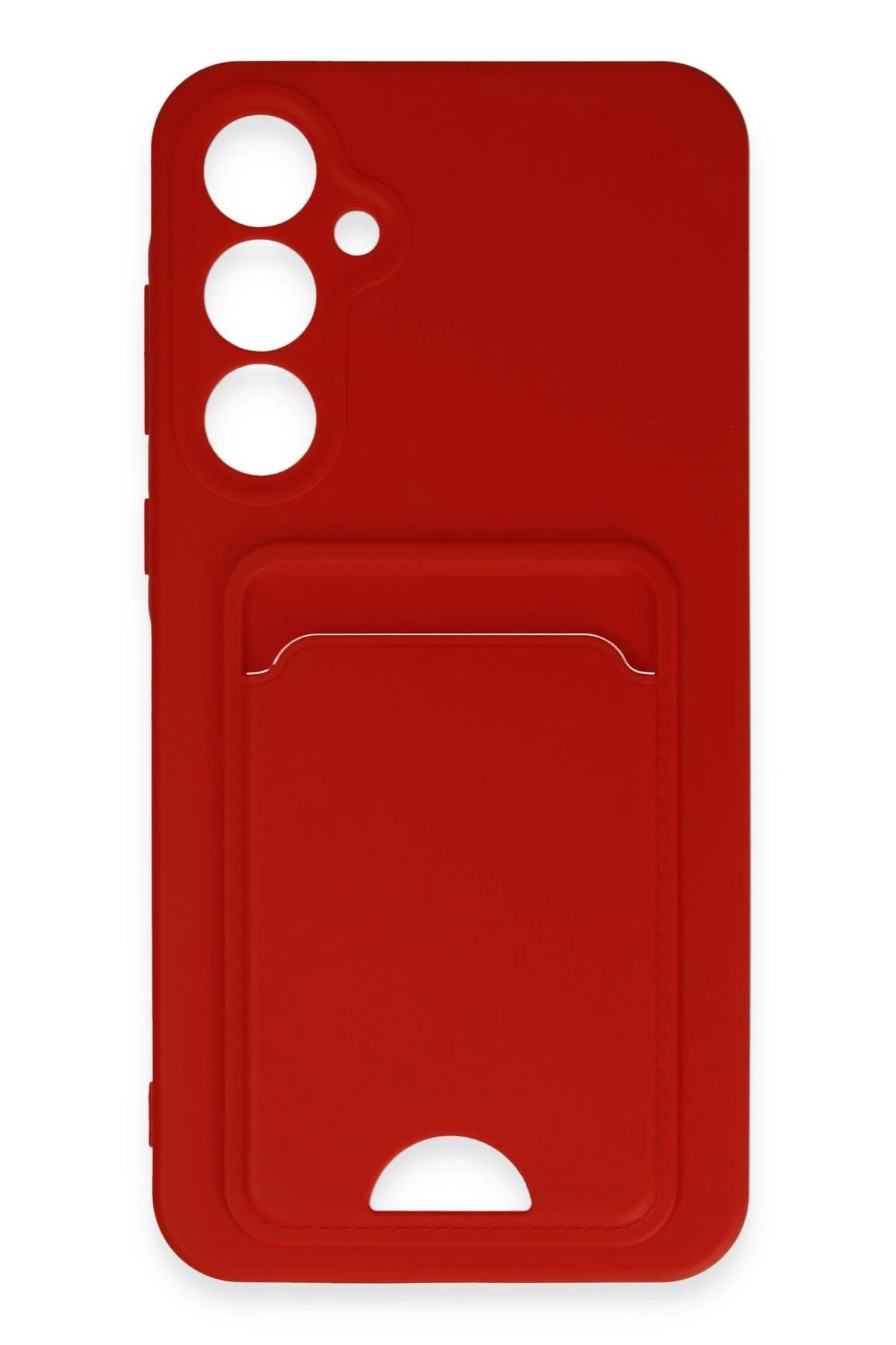 Newface Samsung Galaxy A35 5G Kılıf Kelvin Kartvizitli Silikon - Kırmızı