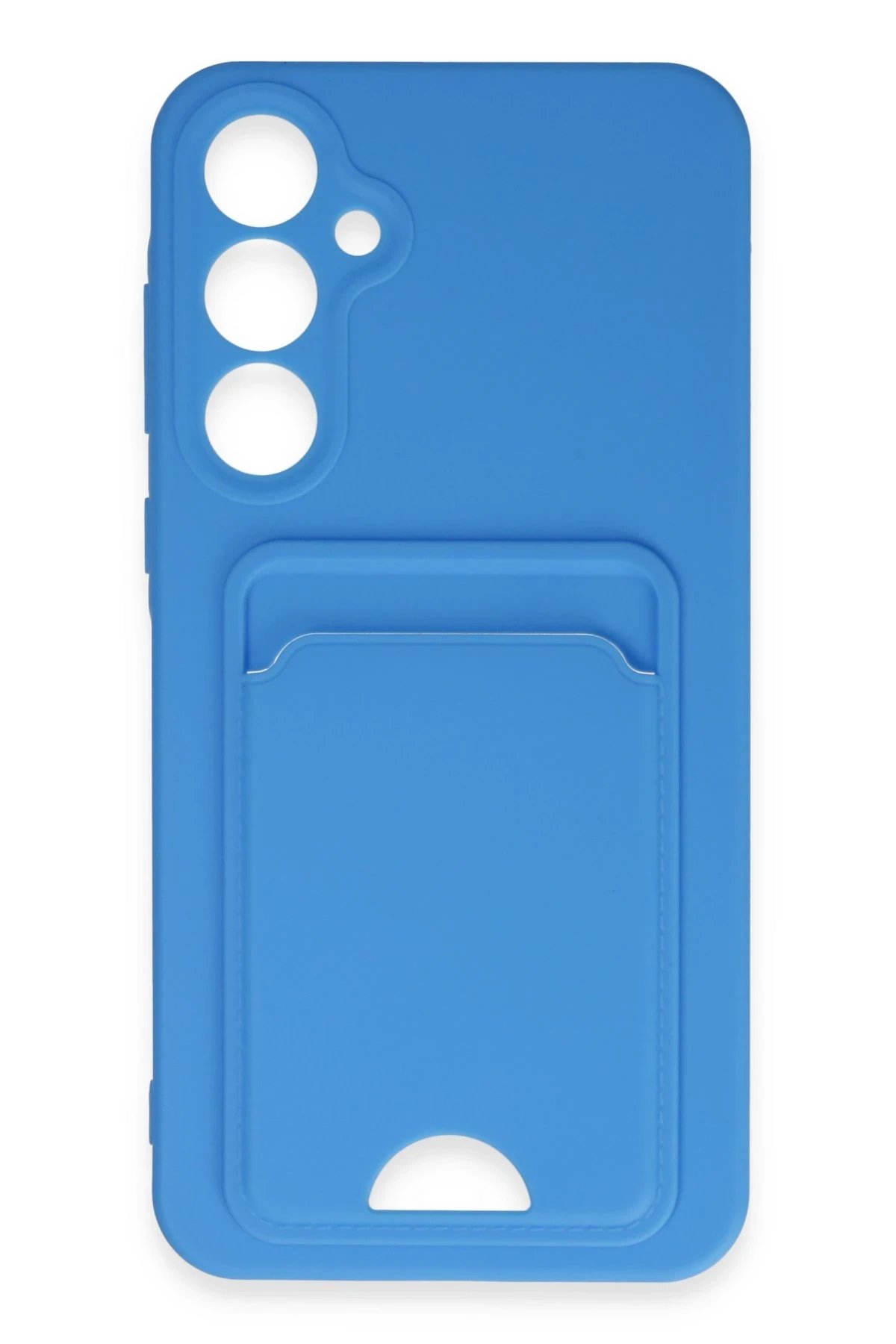 Newface Samsung Galaxy A35 5G Kılıf Kelvin Kartvizitli Silikon - Mavi