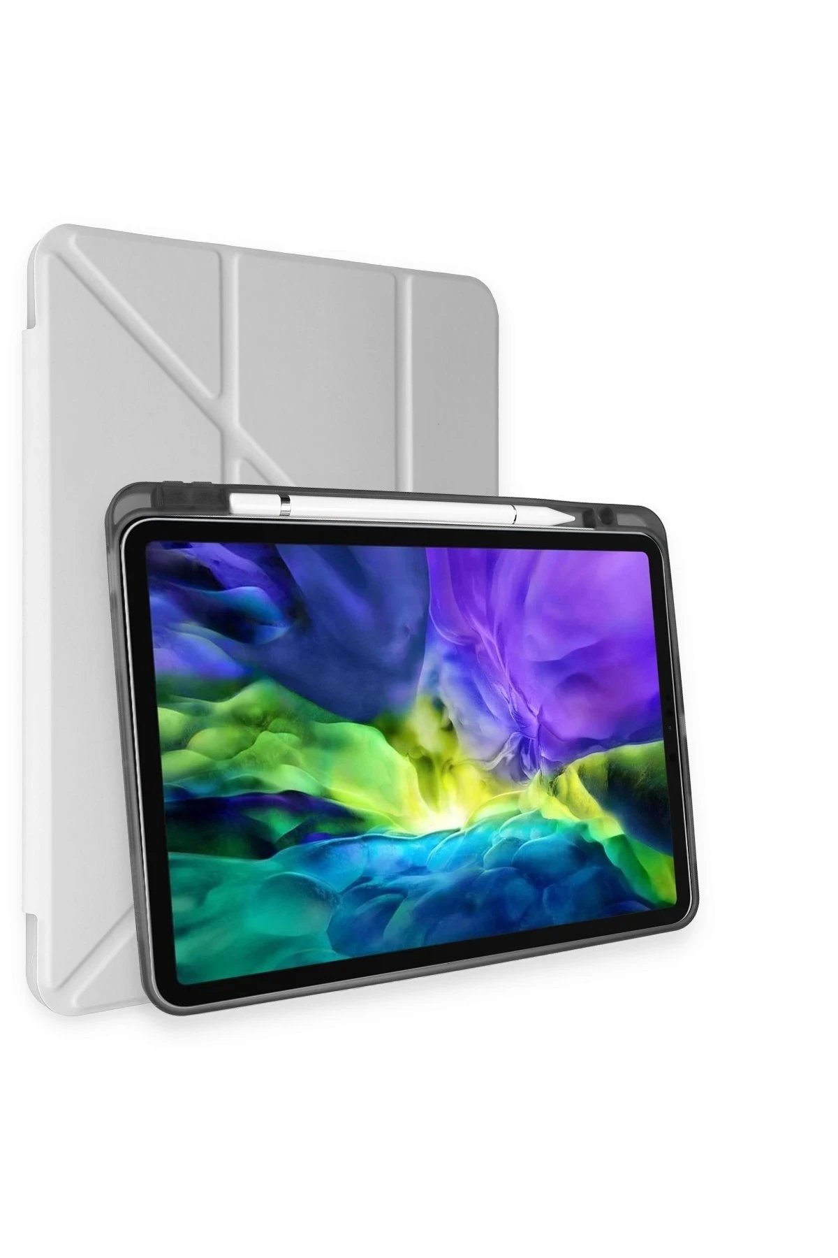 Newface Samsung Galaxy Tab A9 Plus Kılıf Kalemlikli Mars Tablet Kılıfı - Gri