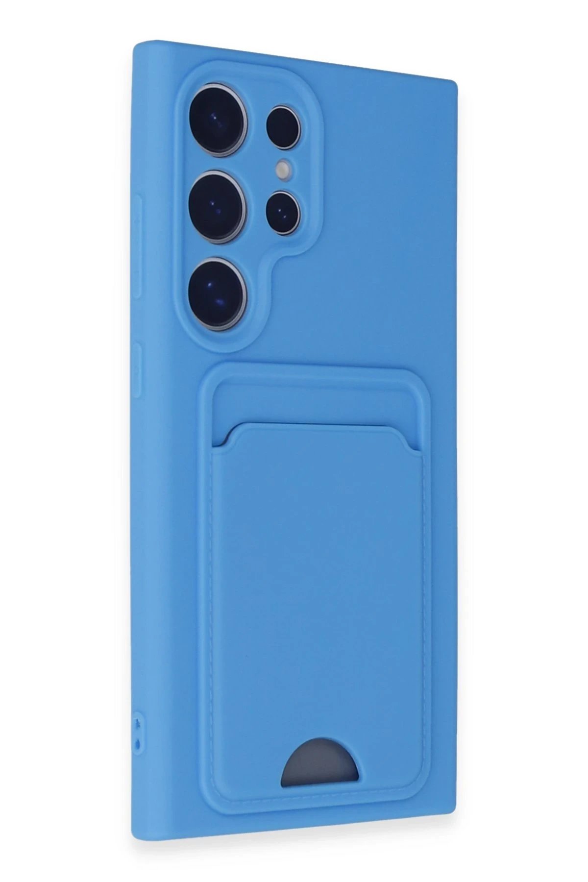 Newface Samsung Galaxy S24 Ultra Kılıf Kelvin Kartvizitli Silikon - Mavi