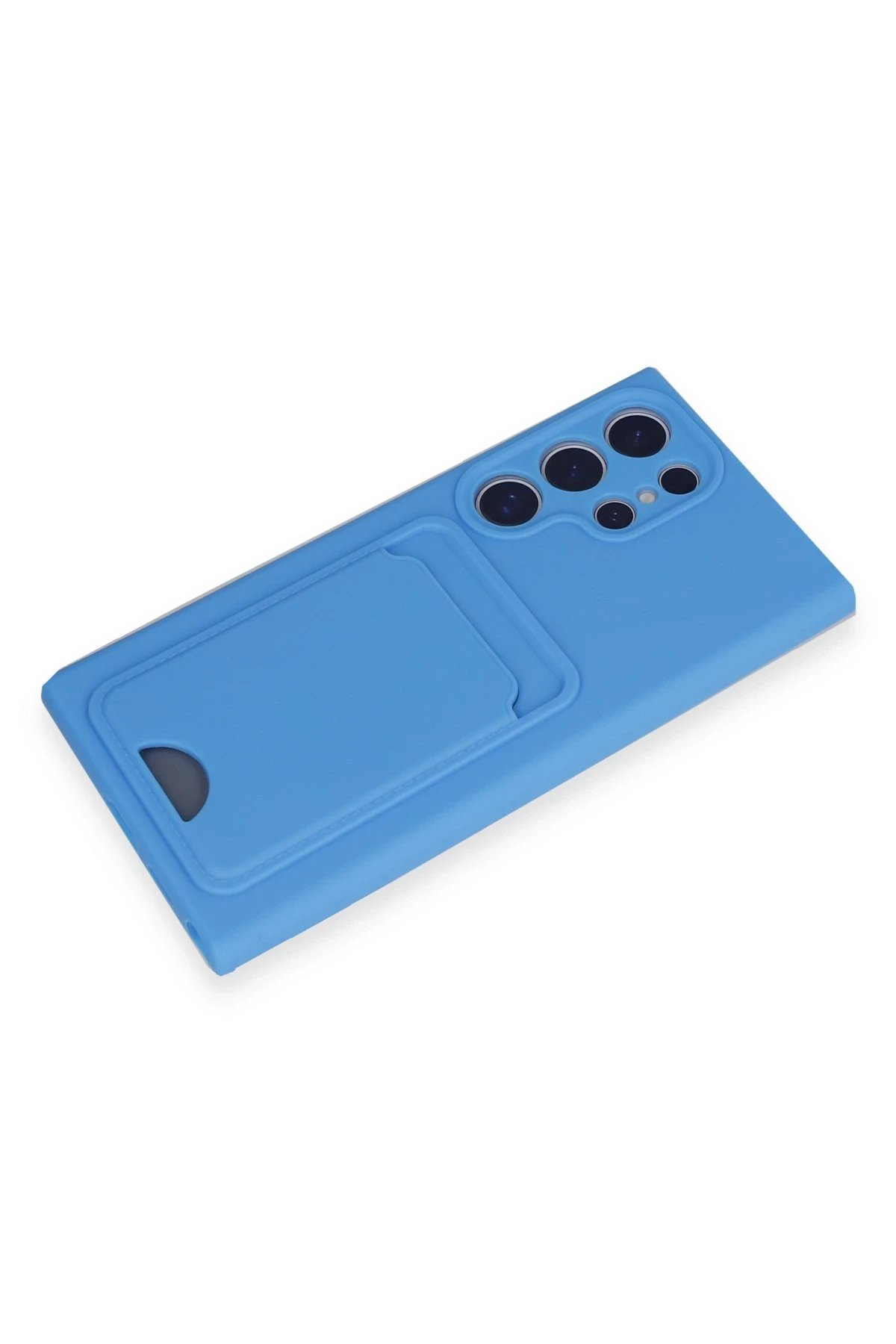 Newface Samsung Galaxy S24 Ultra Kılıf Kelvin Kartvizitli Silikon - Mavi