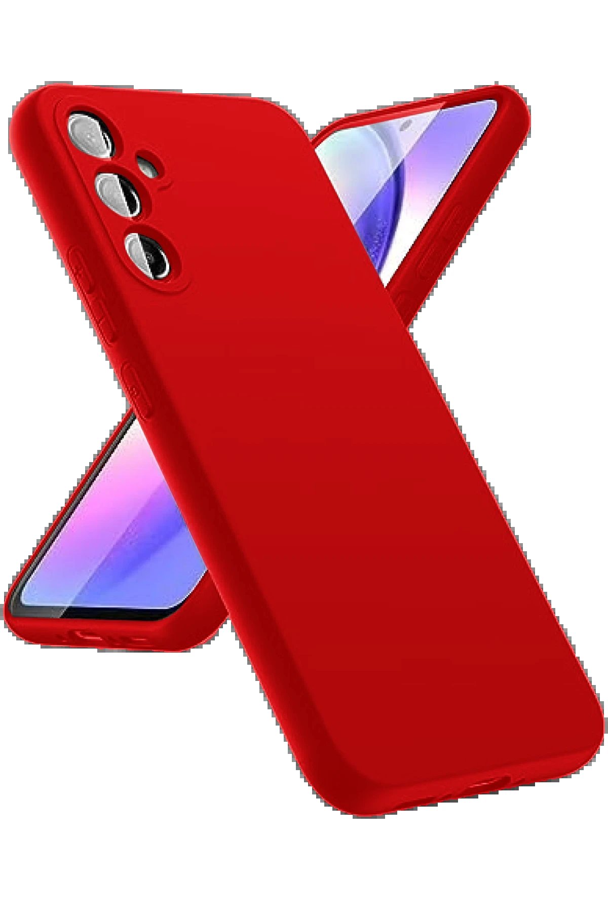 Newface Samsung Galaxy A24 4G Kılıf First Silikon - Kırmızı